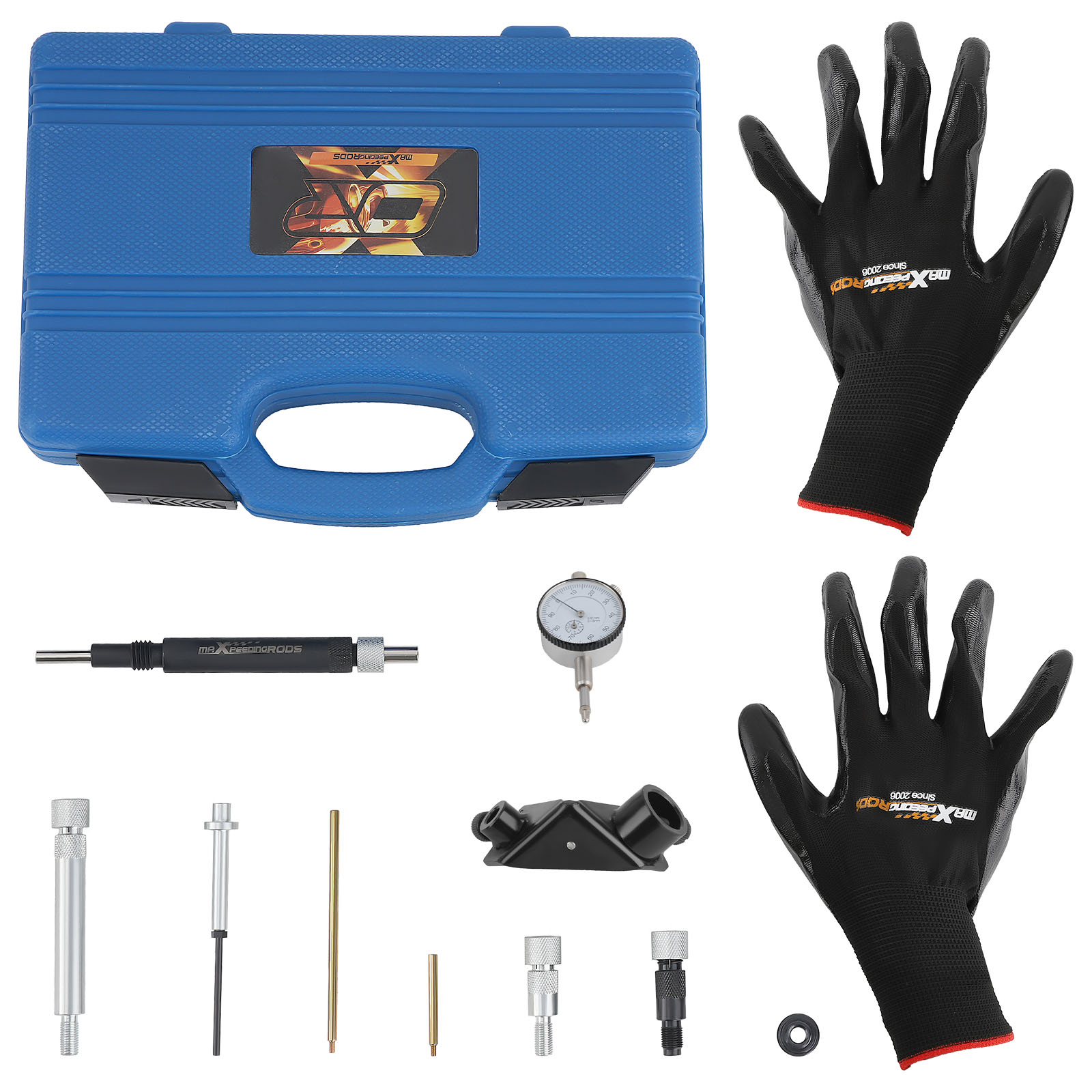 Diesel Fuel Injection Pump Timing Indicator Tool w/ Gauge Adapters