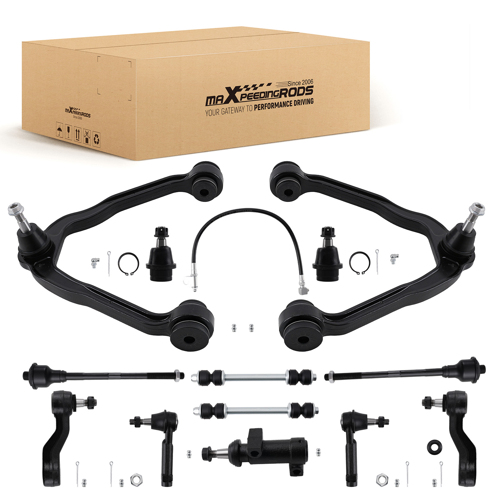 13x Front Upper Control Arms Tie Rods Suspension for Sierra 1500 Yukon Escalade
