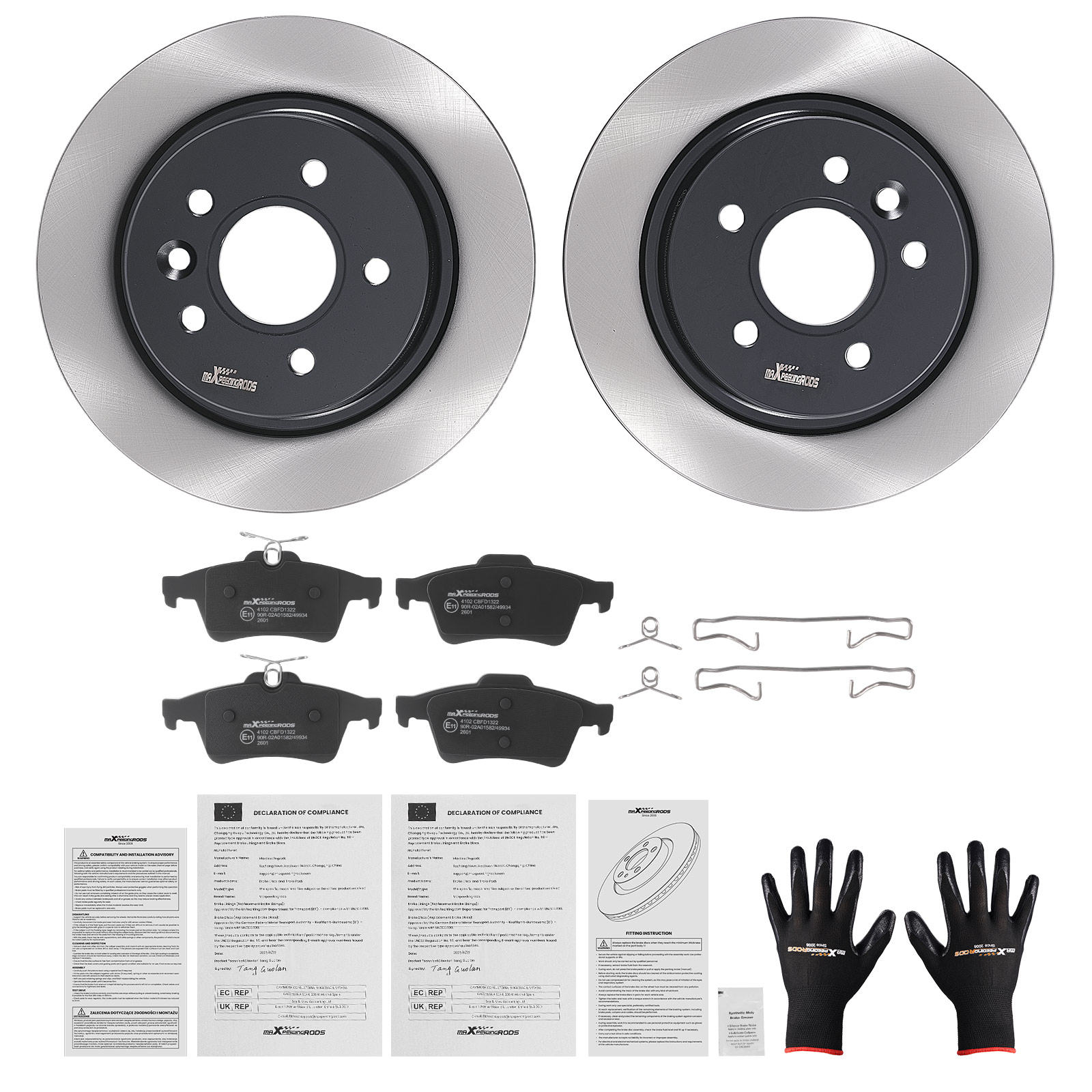 Rear Brake Discs Pads Set for Volvo V50/Ford Focus Estate 2003-2012 1324300