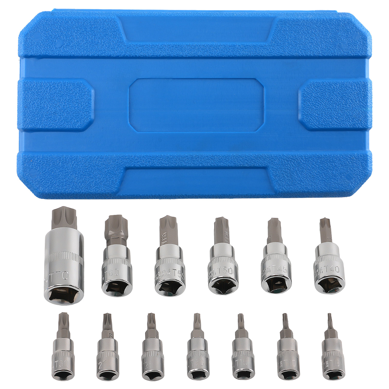 13X Socket Tool Set 1/4 3/8 1/2 Drive T8-T70 Chrome CRV 6 Point Star New
