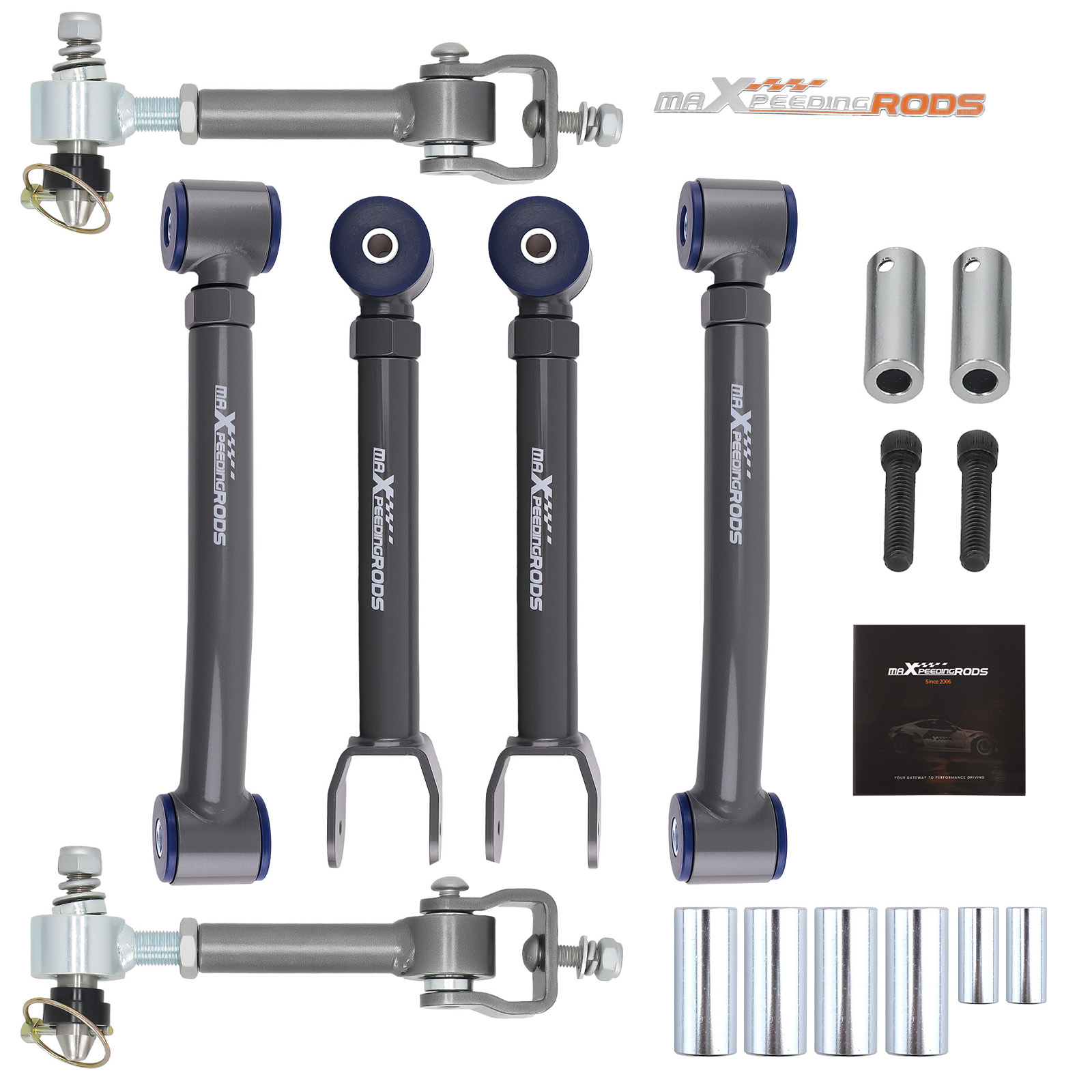 Front Upper & Lower Adjustable Control Arm + Sway Bar Links For Jeep Cherokee XJ