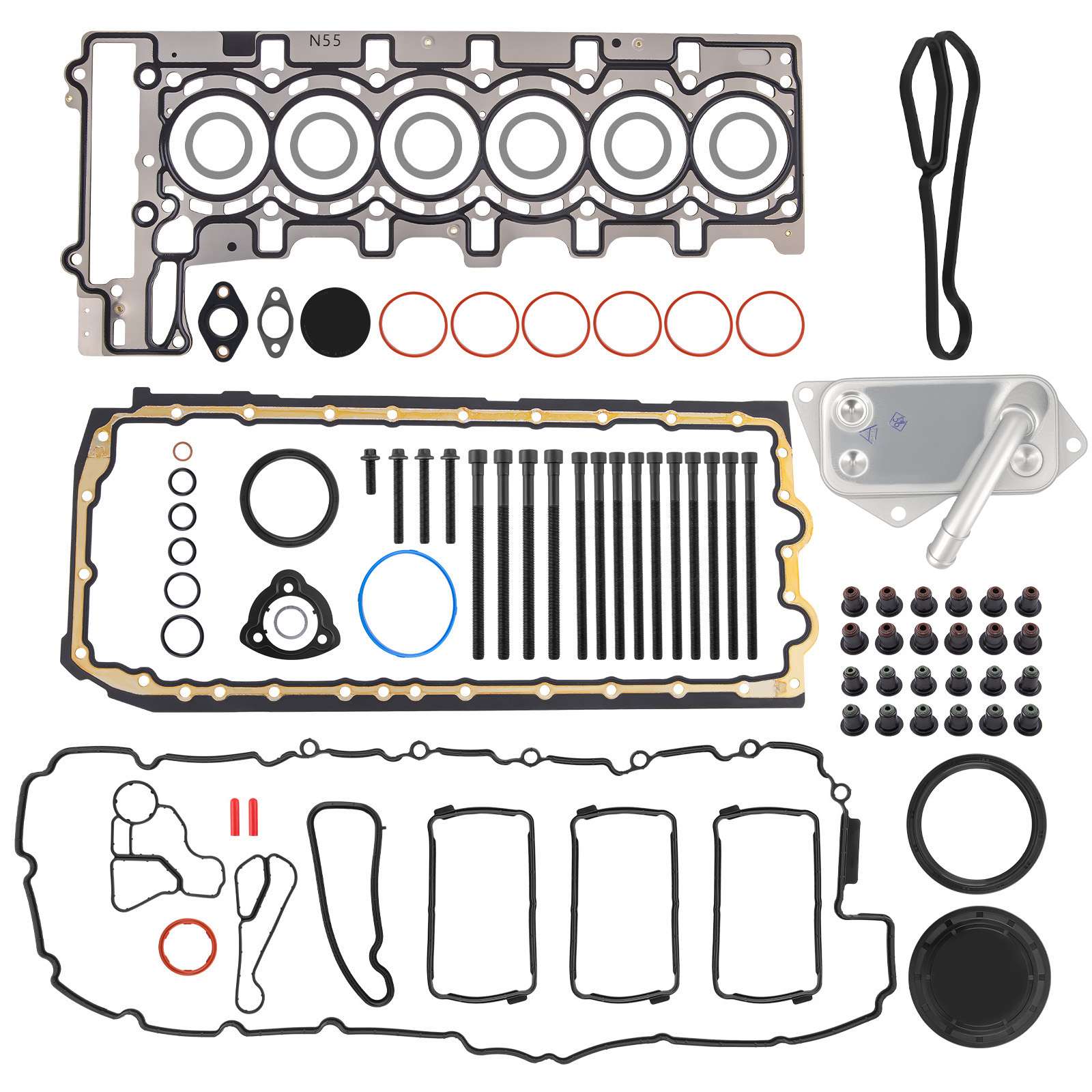 N55 Engine Oil Cooler Gasket Kit for BMW 535i F10 2011-2016 11127587804