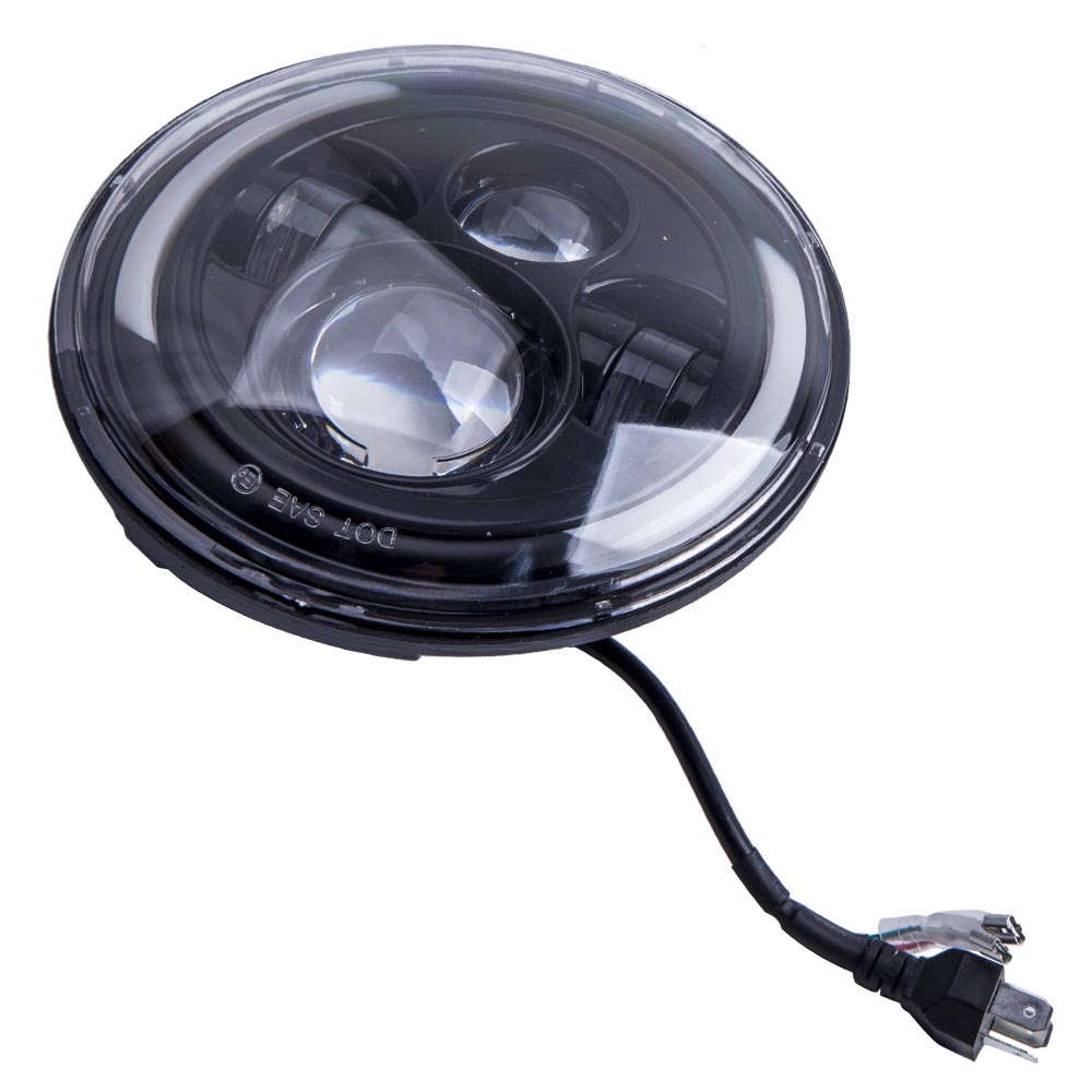 1 Pair 7 Inch Round LED Headlights Lamp Fits For Jeep Wrangler JK TJ CJ LJ