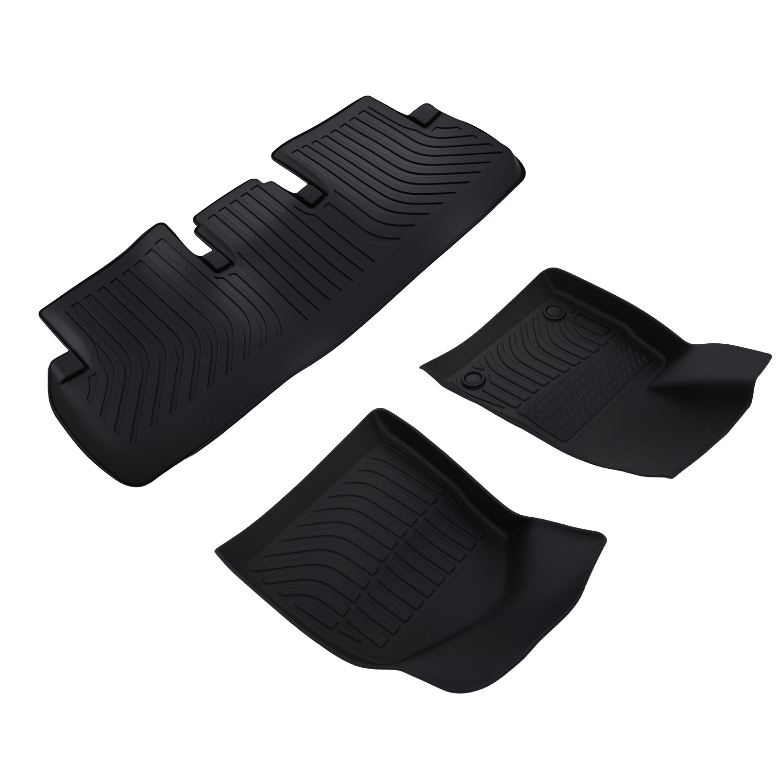 All Weather TPE Floor Mats for Tesla Model 3 2024-2025 Black Floor Liners