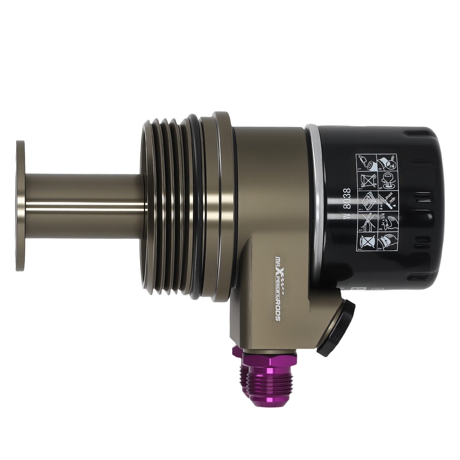 Anodized Aluminum Oil Adapter for Audi S4 S5 07 A8L Porsche Cayenne 3.0T