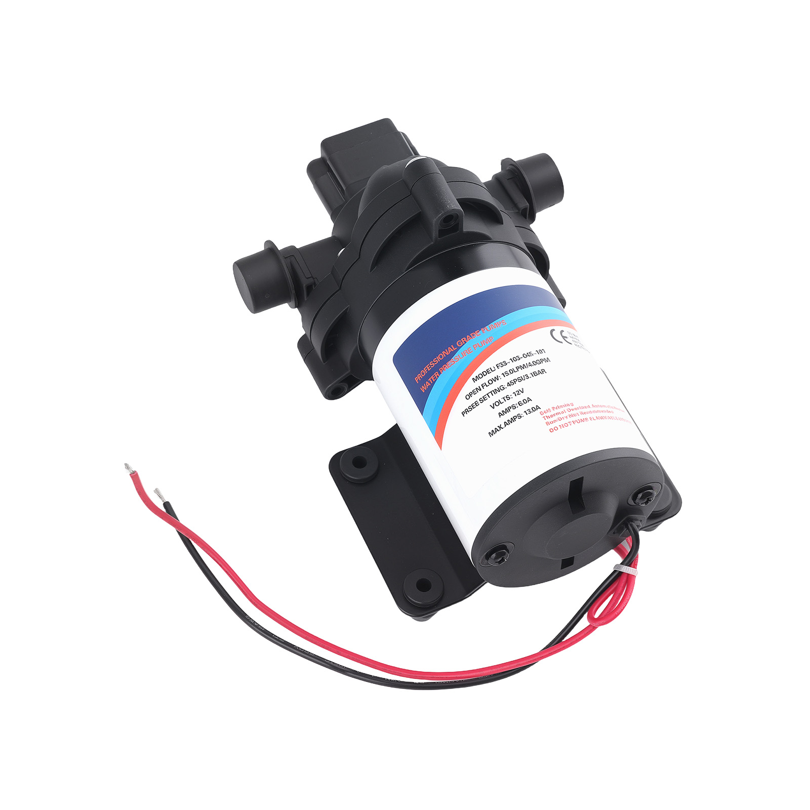 12V Diaphragm Water Pump for RV Yacht Marine Irrigation 15L/Min Low Noise
