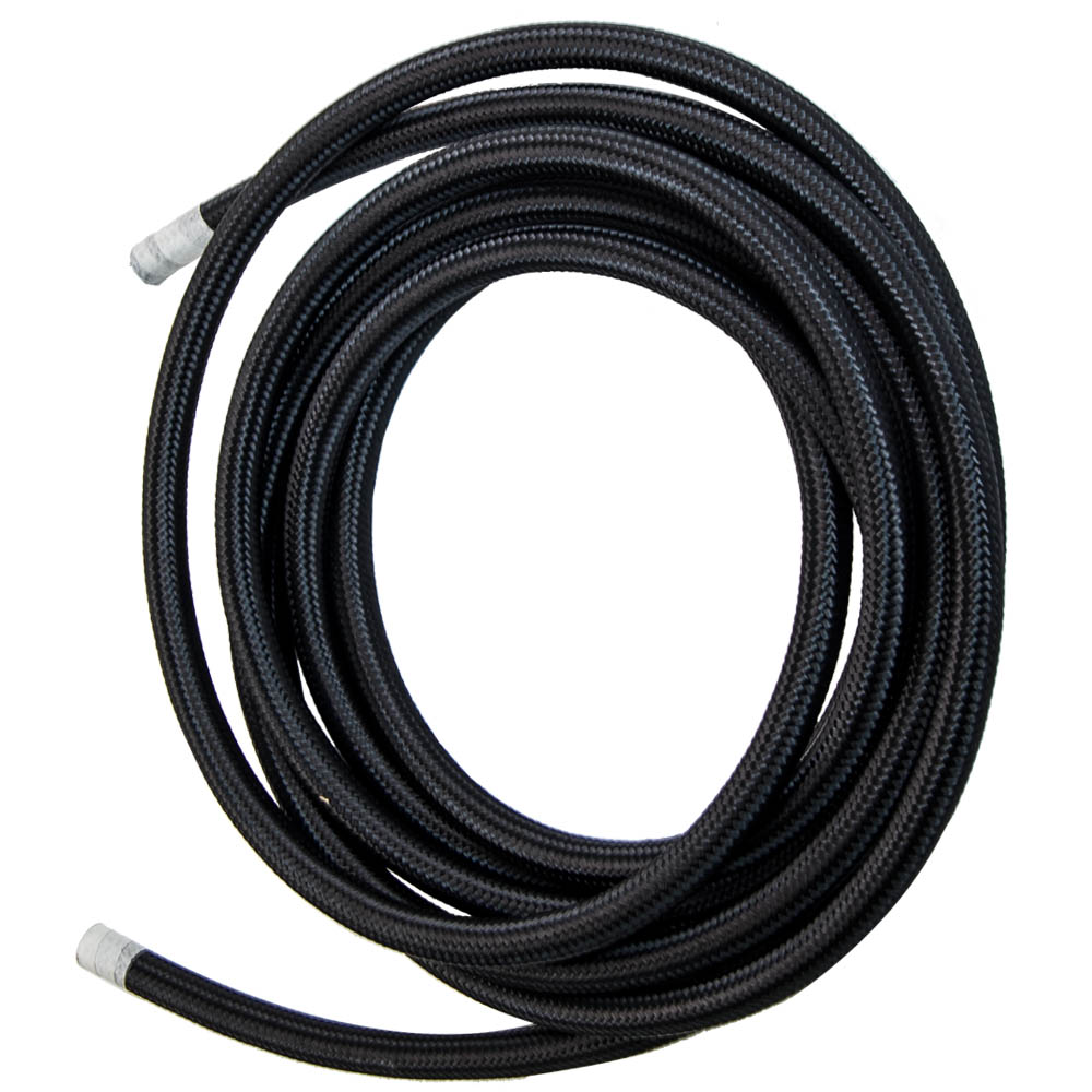 6AN 16FT Fuel Line Hose Kit Nylon Braided Oil Fuel Hose Line Fitting Universal