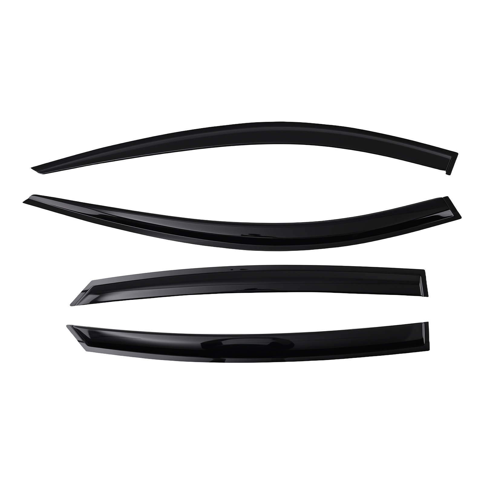 Acrylic Window Rain Deflectors for Ford Fusion 2013-2020 4PC Black Set