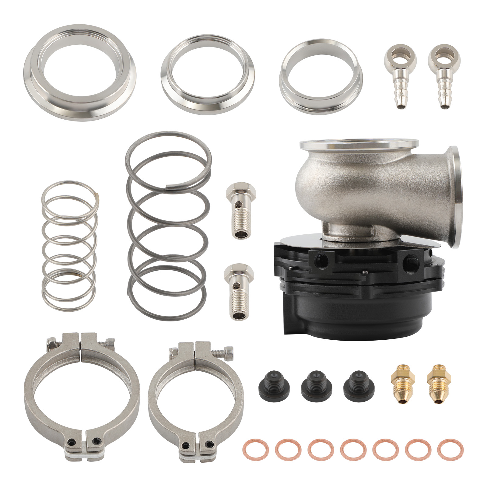 Aluminum 44mm External Turbo V-band Clamp Wastegate + Dump Ring & Spring