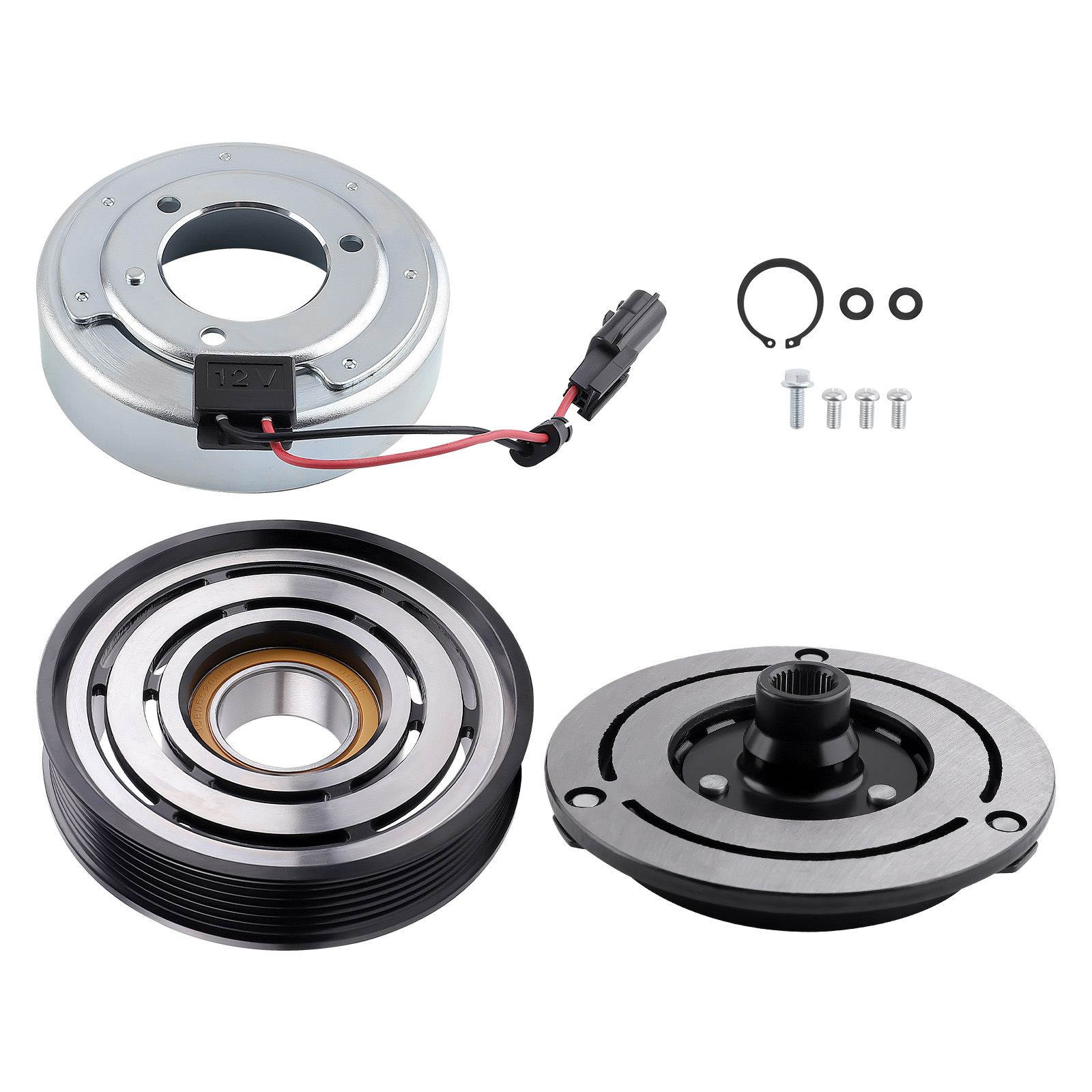 6 Groove Compressor Clutch For Nissan Rogue 2.5L CVT 2WD 2008-2013 92600JM01D US