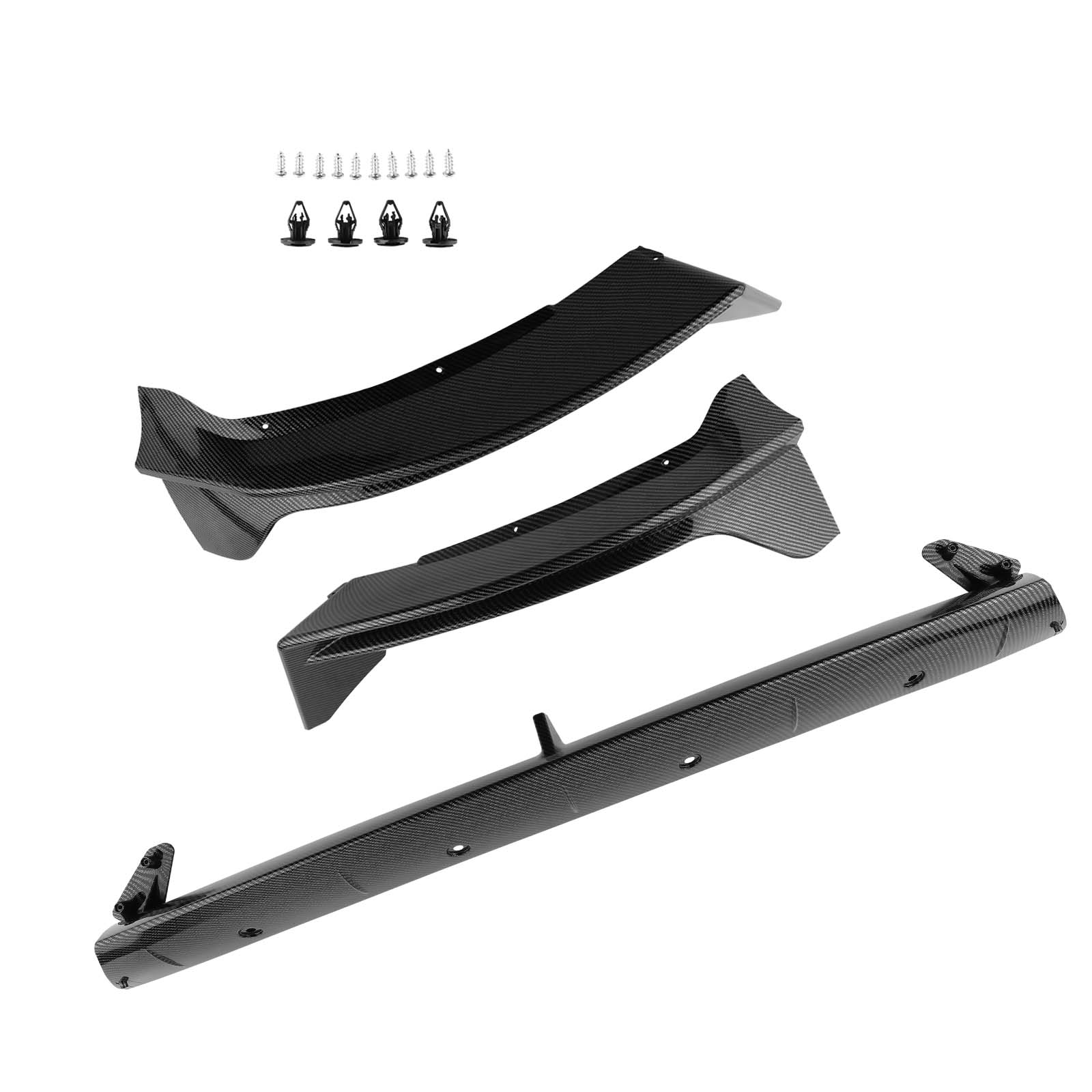 Front Bumper Spoiler Lip Splitter ABS Carbon Look For Tesla Model Y 2020-2024