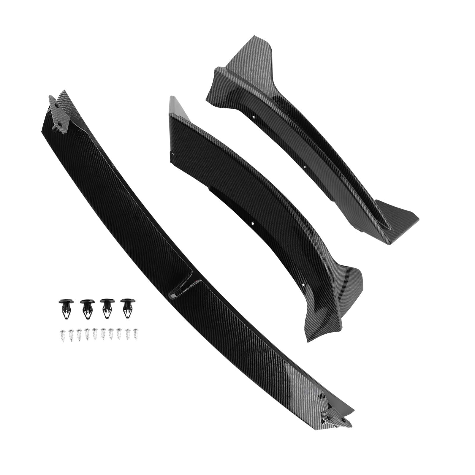 Front Bumper Spoiler Lip Splitter ABS Carbon Look For Tesla Model Y 2020-2024