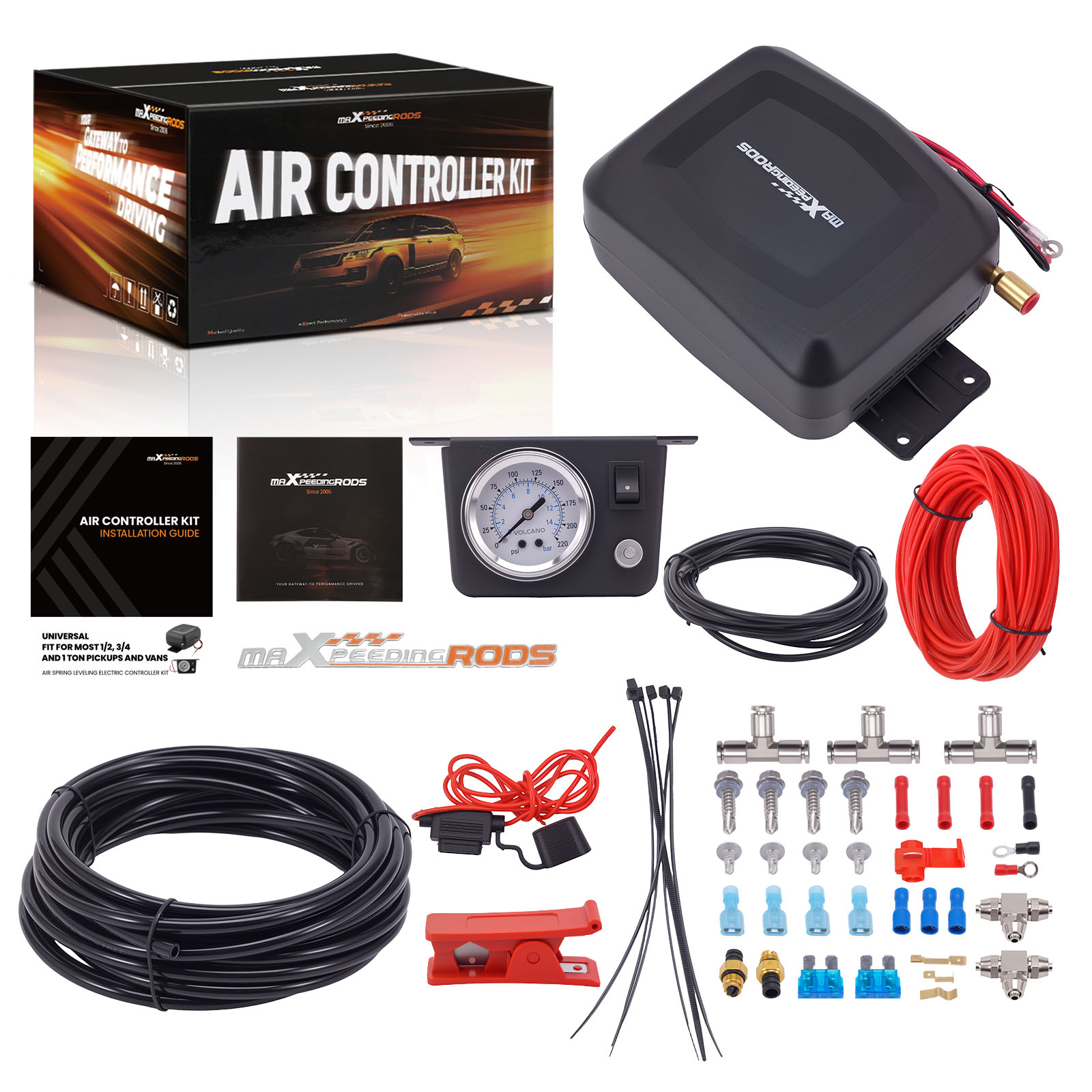 Air Suspension Controller Kit 120 psi Max For GMC Sirra 1500 2500 3500
