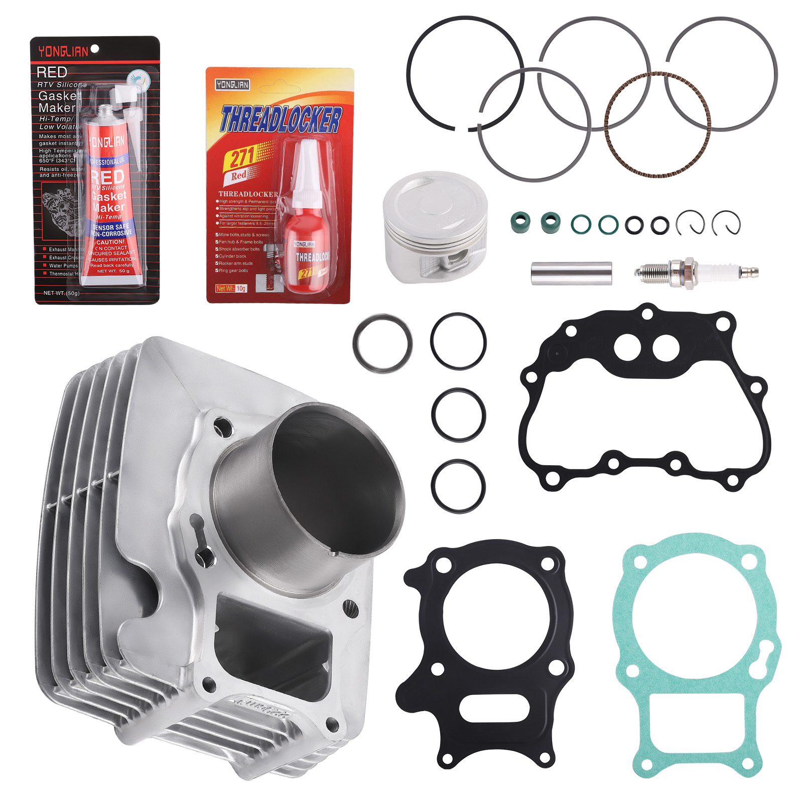 Engine Cylinder Piston Rebuild Kit for Honda Sportrax Recon 250 TRX250 1997-2023