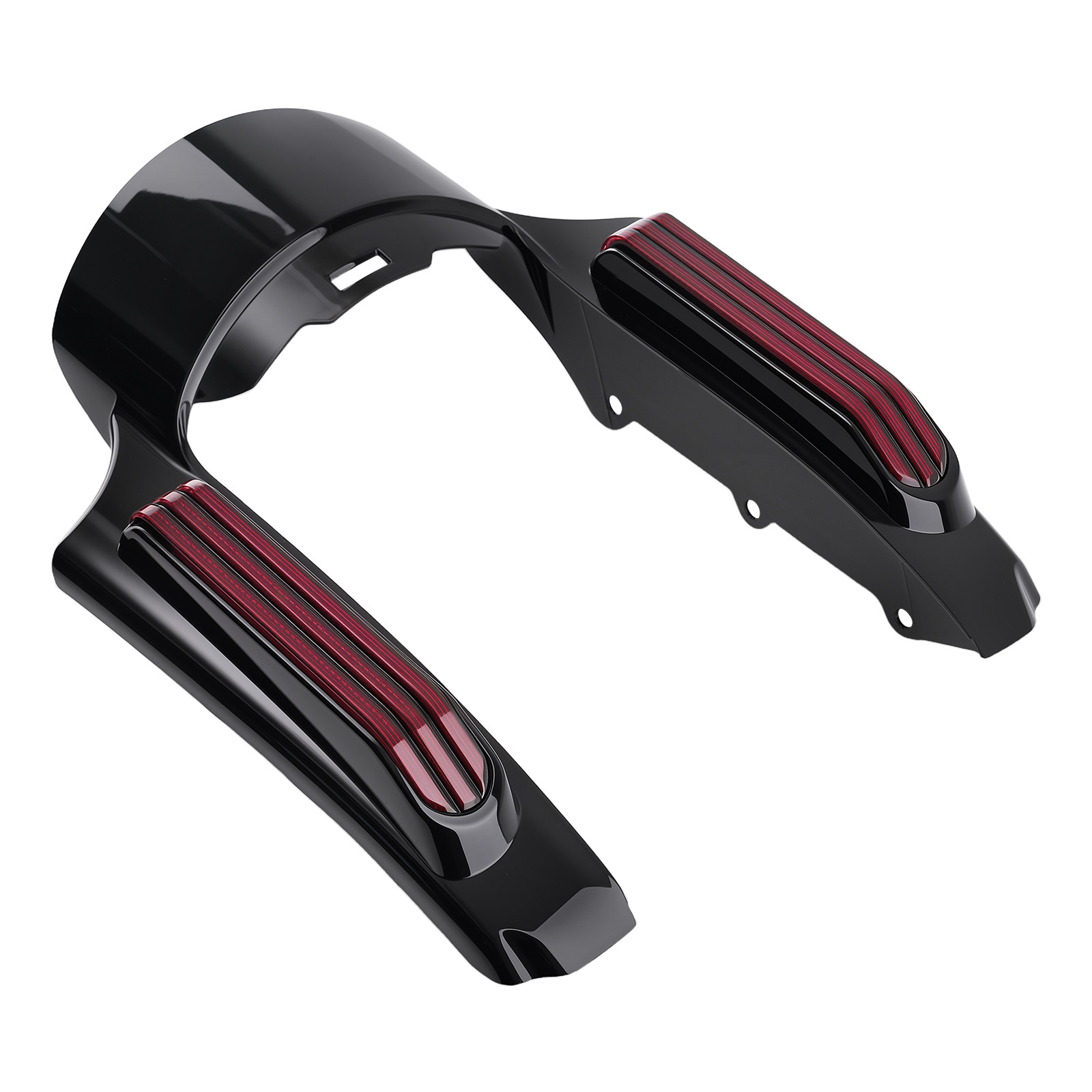 Black ABS Tail Light Fascia for Harley Touring Rear Fender w/ LED 2014-2024