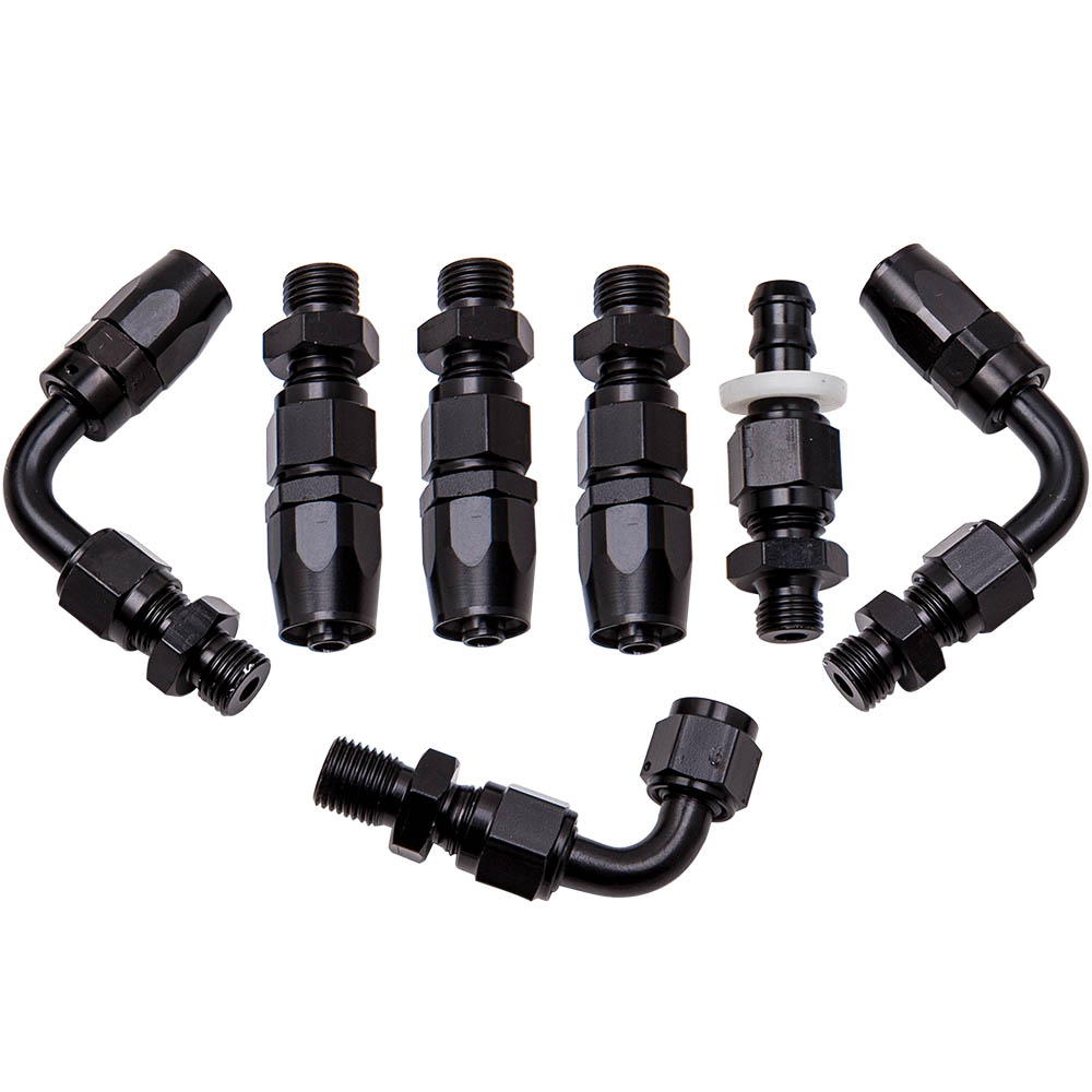 Adjustable Fuel Pressure Regulator Kit 0100PSI + AN6 Fitting Hose End