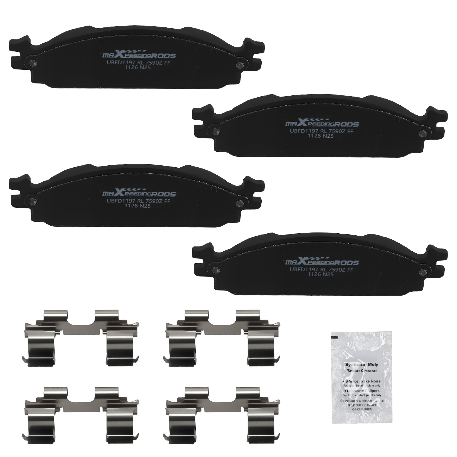 2 Pairs Front Ceramic Brake Pads Kit for Ford Taurus 2010-2019/Flex 2009-2019