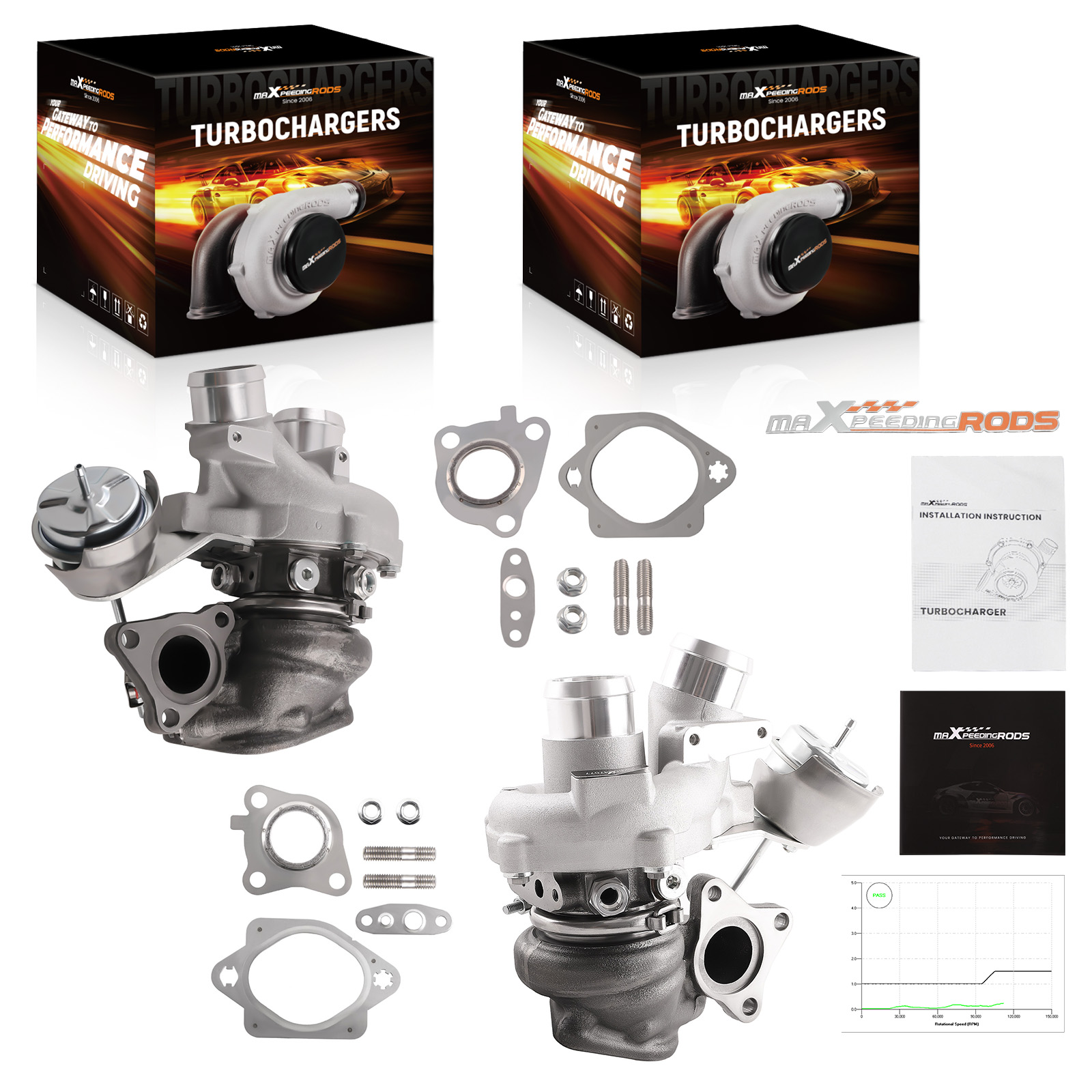 K03 Twin Billet Turbo Turbocharger for Ford 3.5L F150 Expedition 2013-16 Pickup