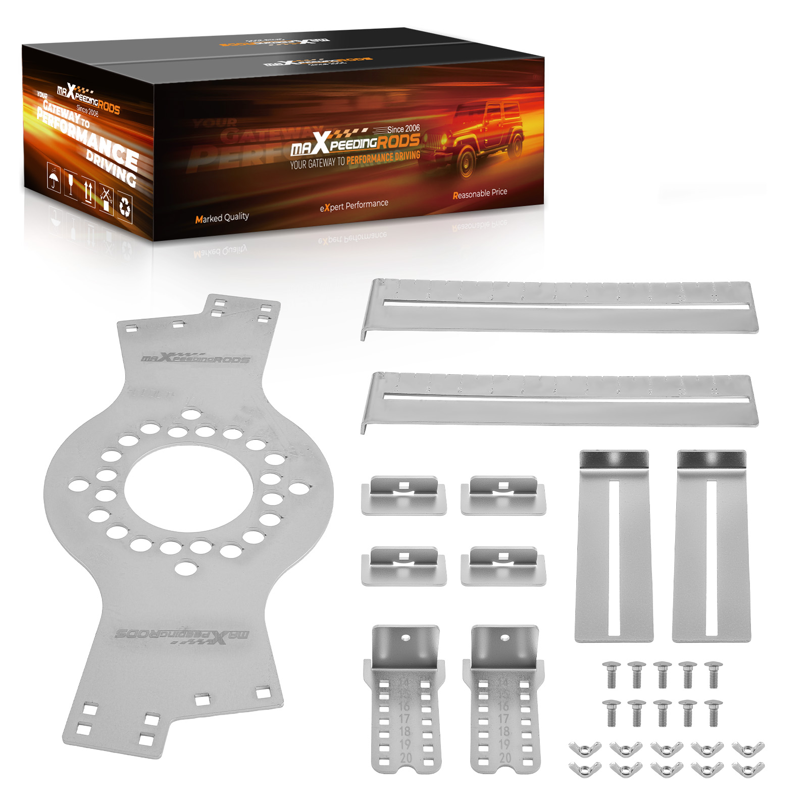 4-Lug Bolt Pattern Gauge for 4x98 4x100 4x108 4x110 4x114.3 4x130 Steel