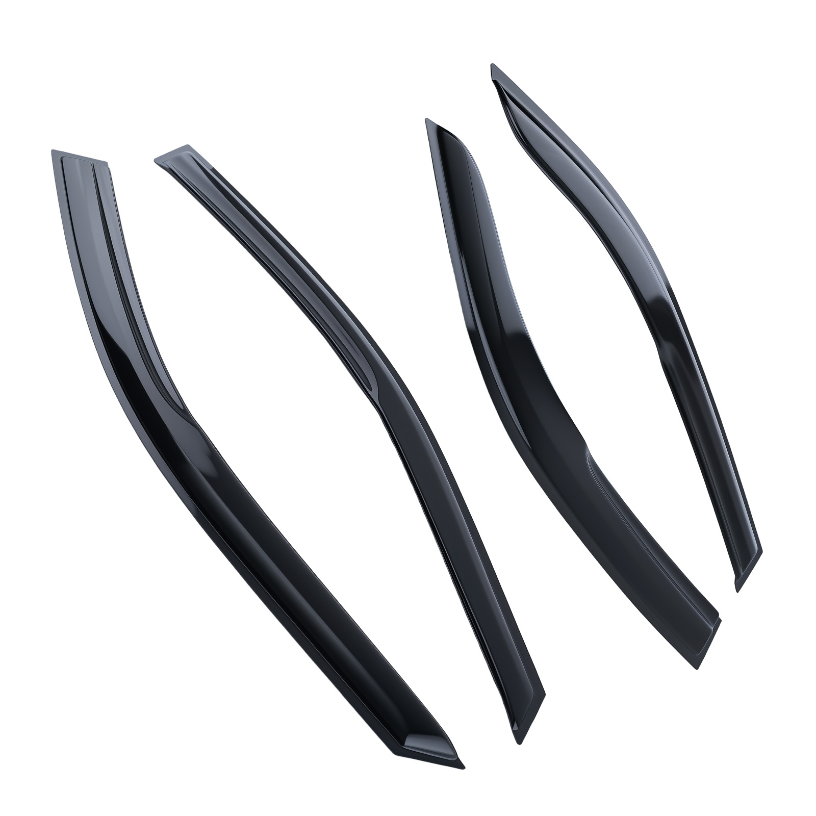 Front Rear Window Visors for Toyota Camry 2002-2006 4PCS Rain Guards Black Set