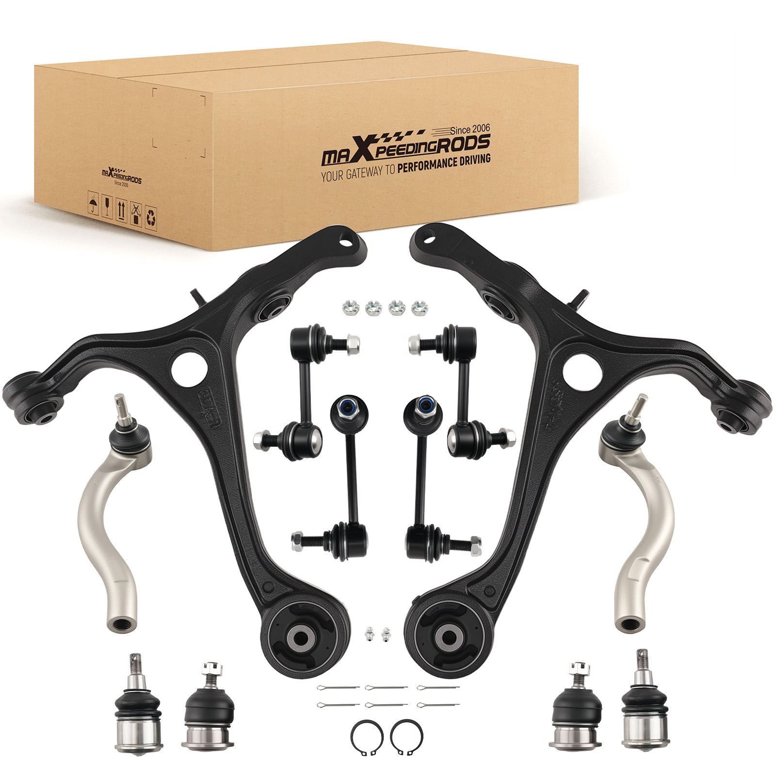 Front Lower Suspension Control Arms Sway Bar Links for 2003 - 2007 Honda Accord