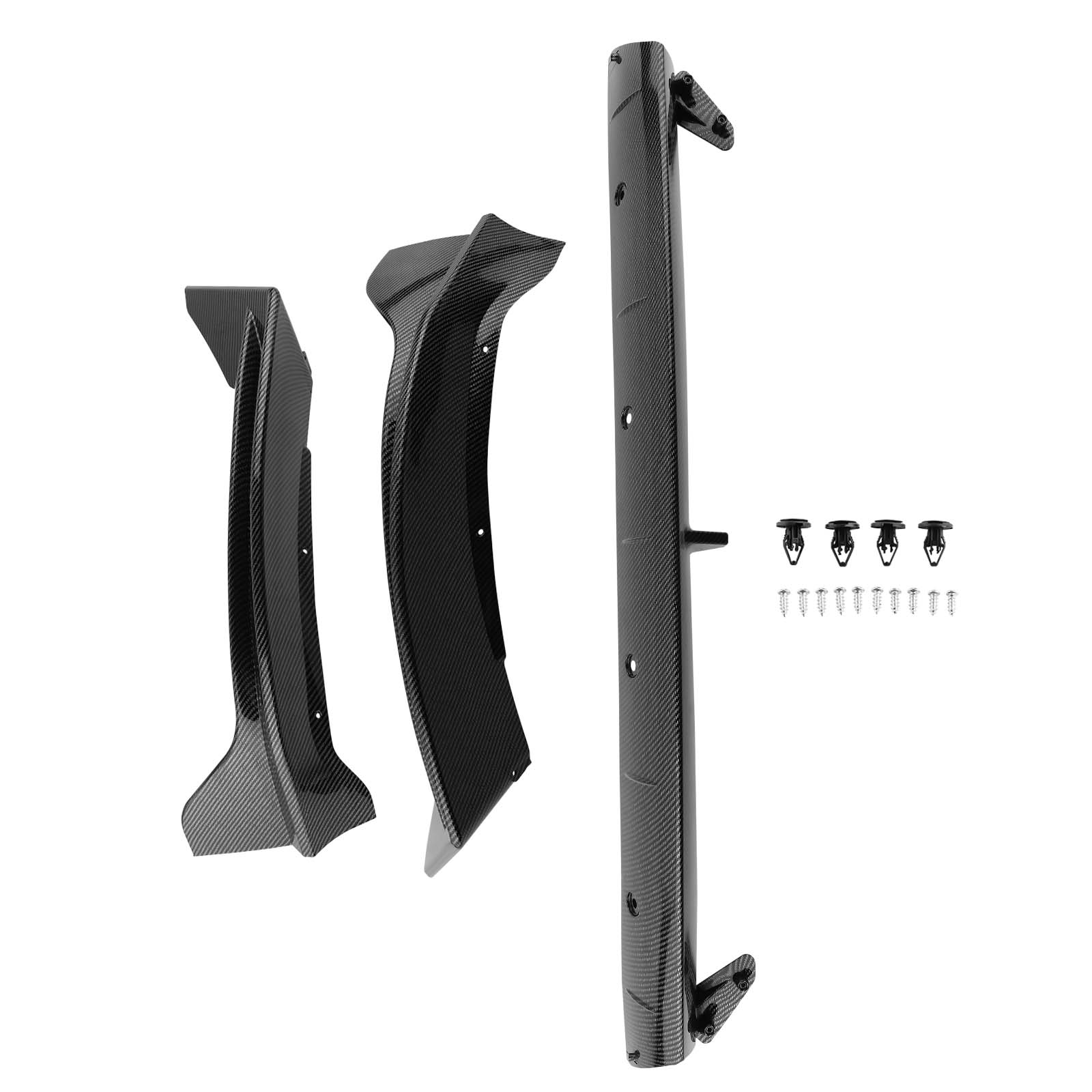 Front Bumper Spoiler Lip Splitter ABS Carbon Look For Tesla Model Y 2020-2024