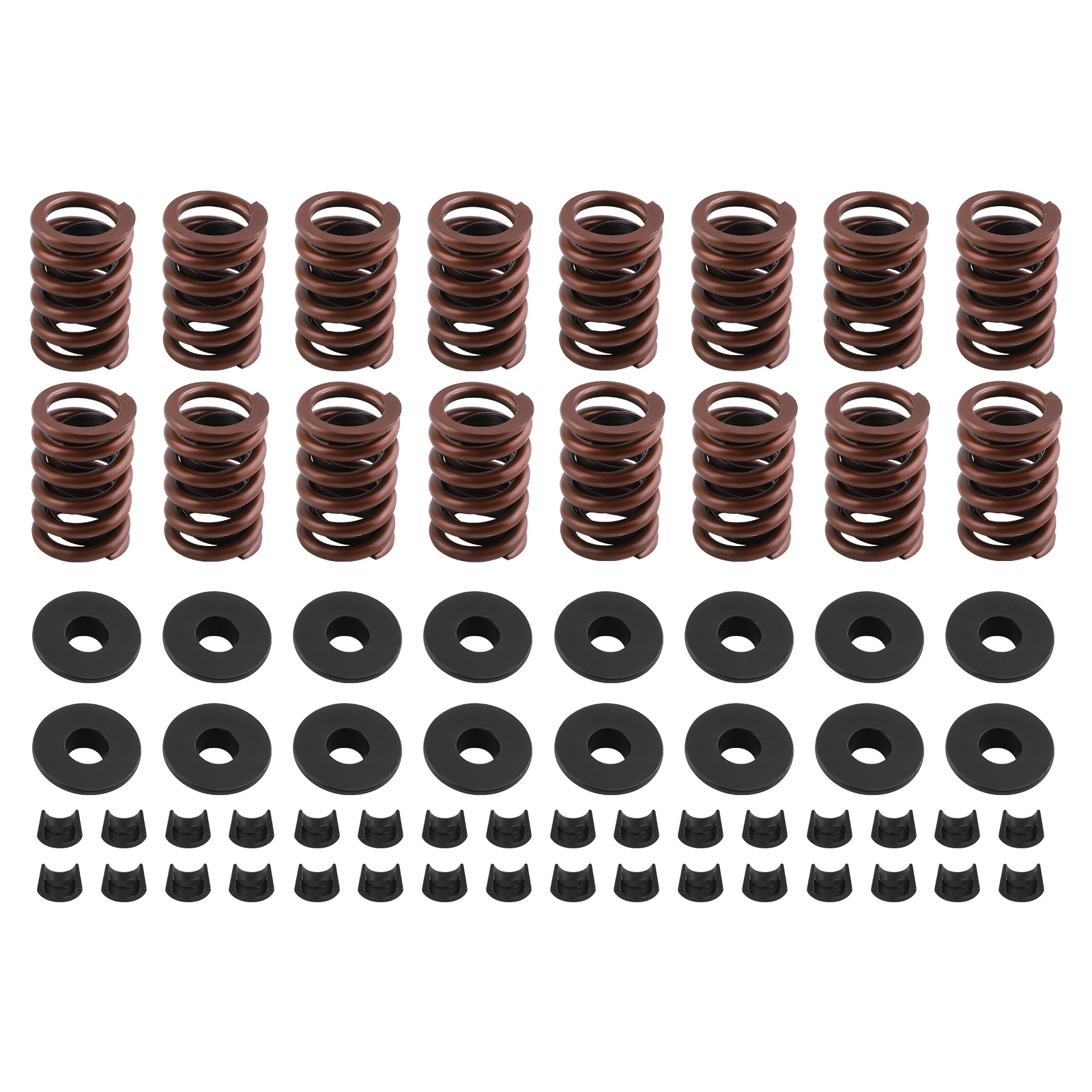 64pcs Valve Springs + Steel Retainers + Locks for Chevy Small Block 350/400/Z28
