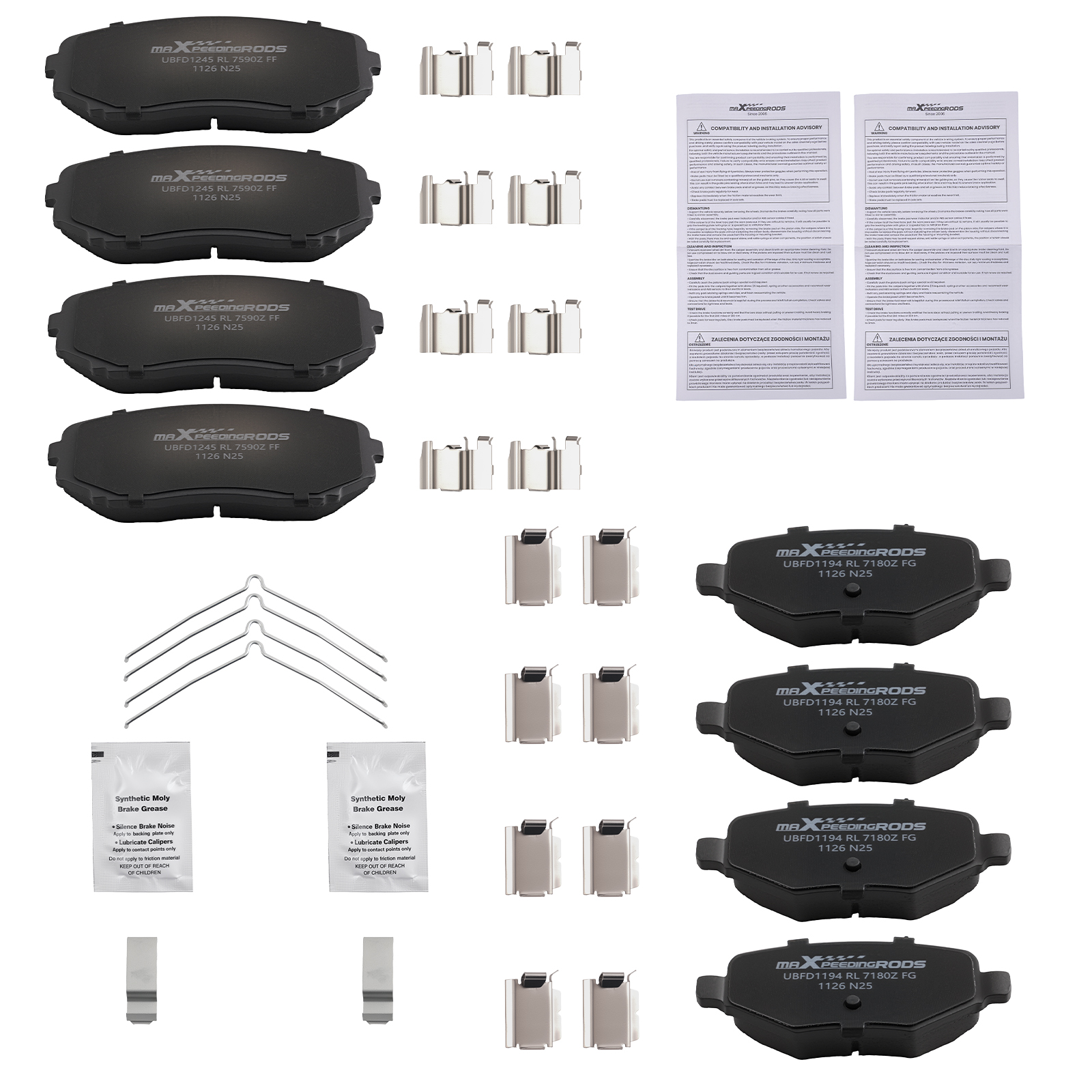 8x Front&Rear Ceramic Brake Pads Kit for Ford Edge 2011-14/Lincoln MKX 2011-15
