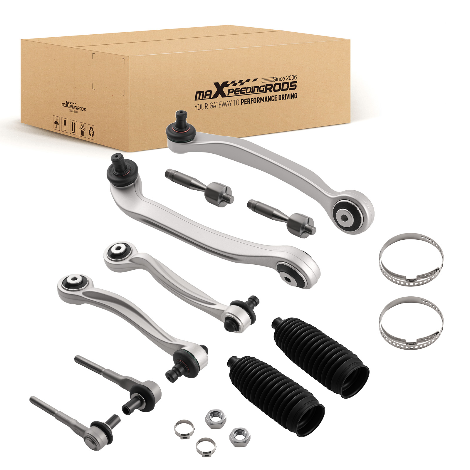 Front Suspension Kit Control Arms Tie Rod Ends for Audi A6 Quattro 2006-2011