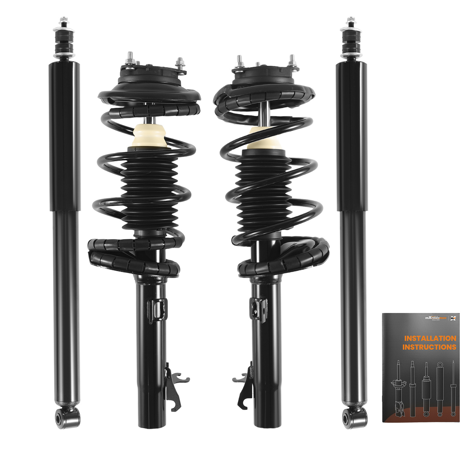 4pcs Front Rear Complete Struts w/ Coil Springs For Ford Focus 2000-2005 171505