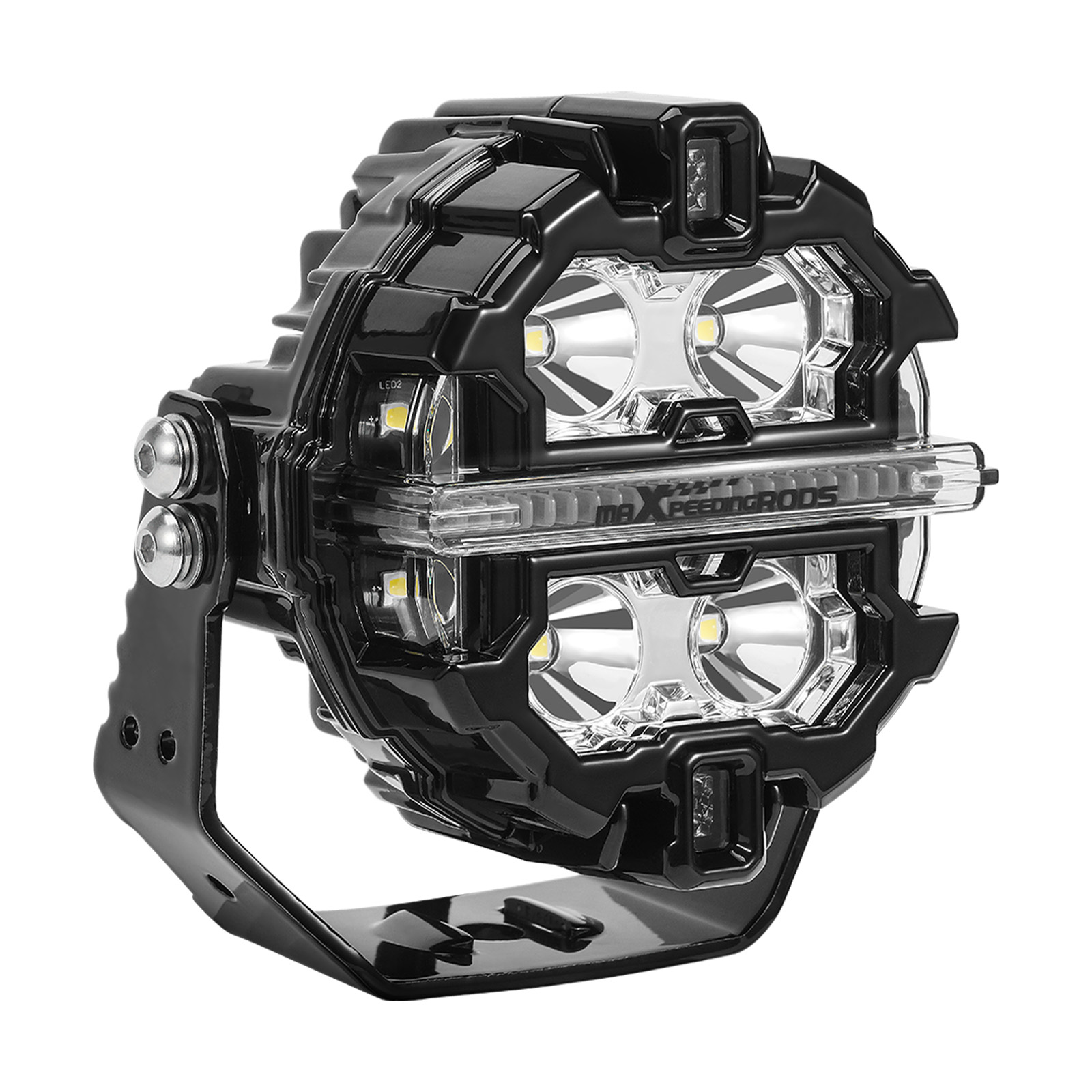 160W LED Auxiliary Lights 3.5inch Spot Beam Side Shooter White+Amber DRL 19200LM