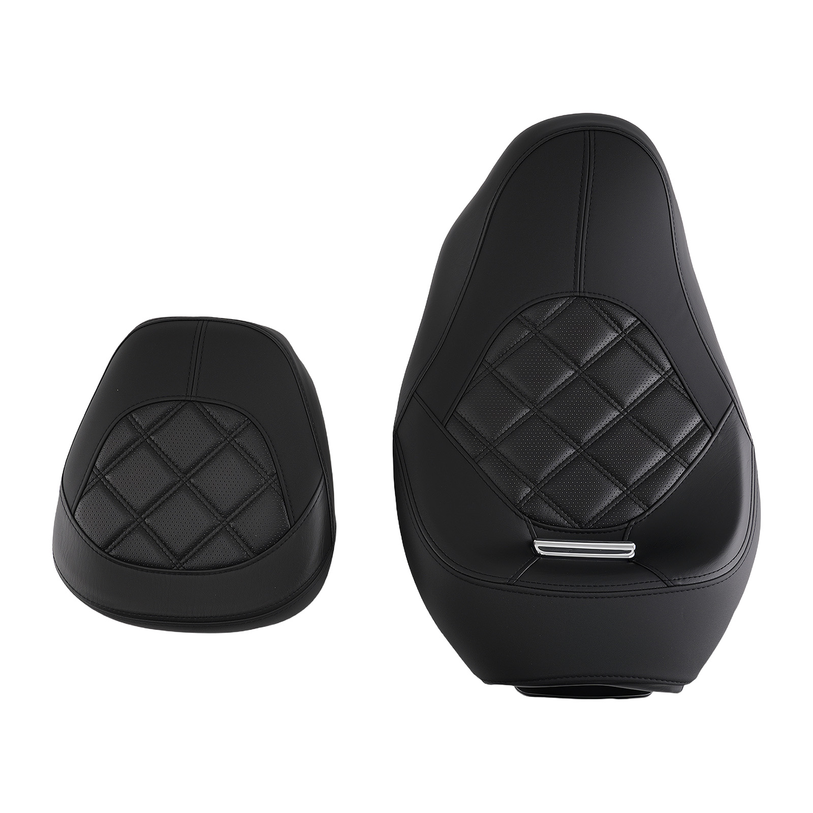 Black Seat Driver Passenger for Harley Touring 2009-Later PU Leather Foam
