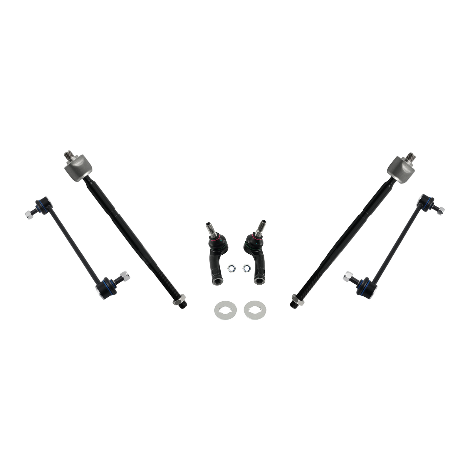 Front Lower Control Arms + Sway Bar Link +Tie Rods Kit for Ford Fiesta 2011-2019