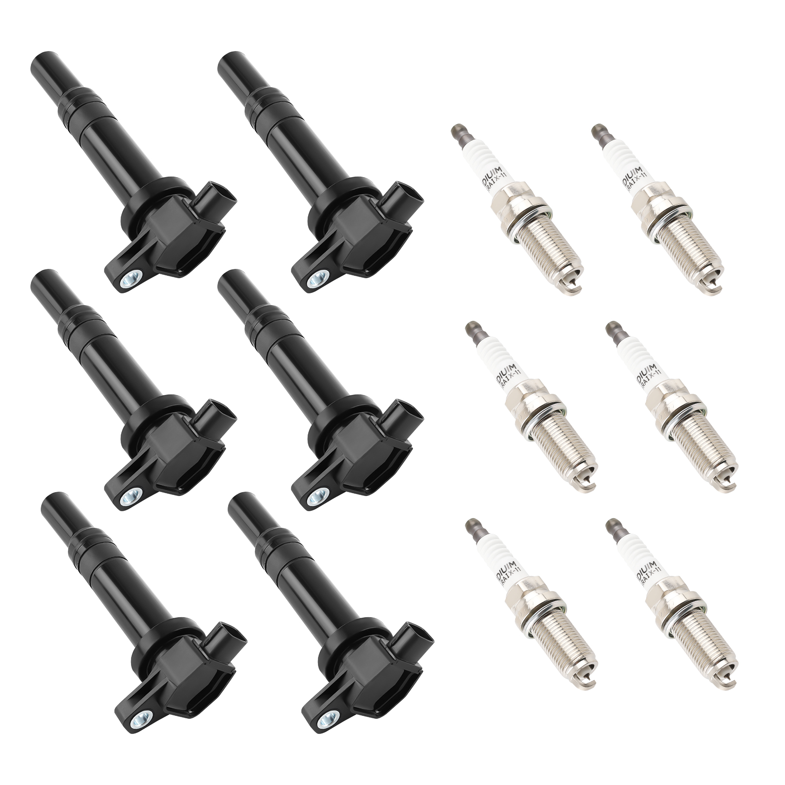 6 pcs Ignition Coils + Spark Plugs For Hyundai Santa Fe Kia Magentis 27301-3E400