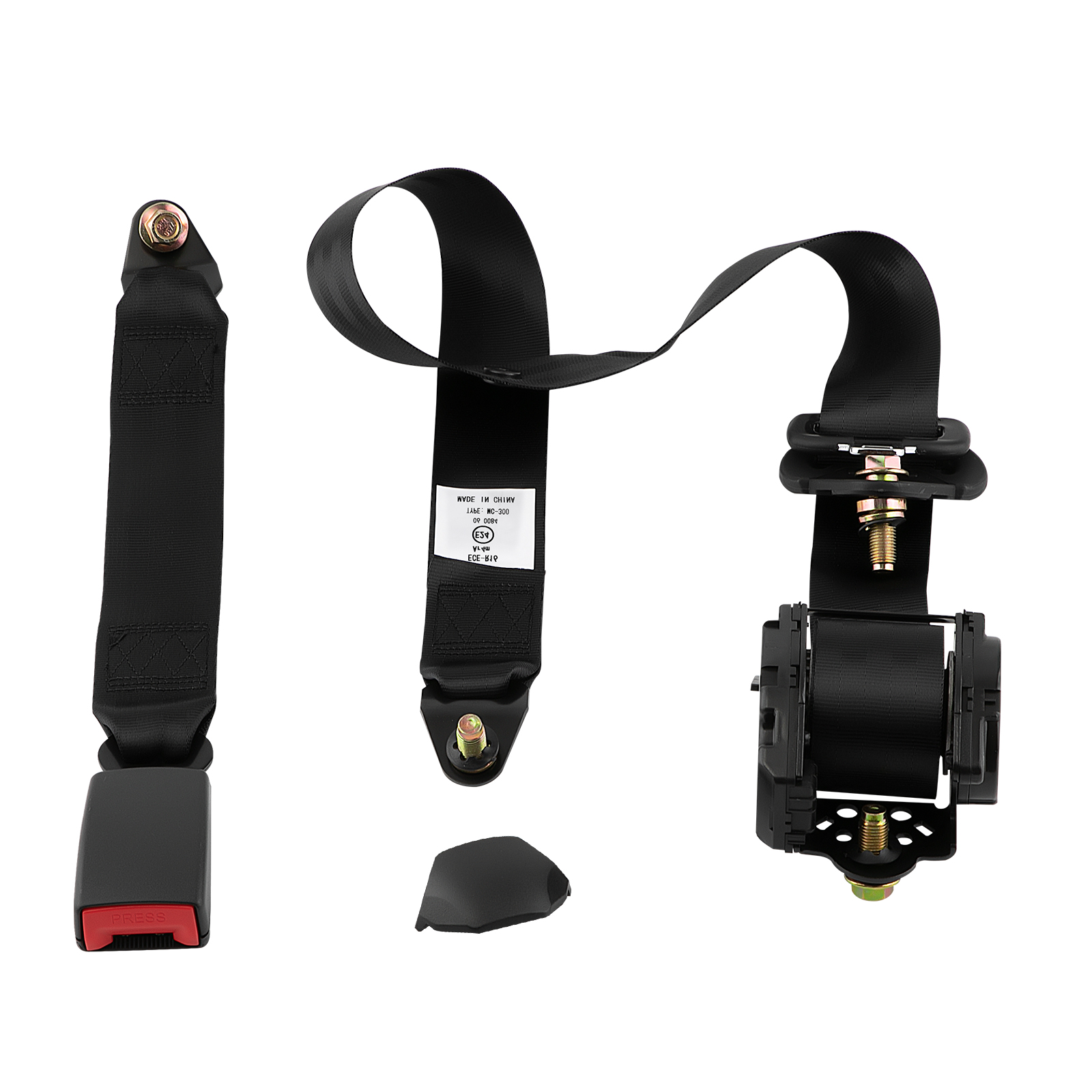 1pc 3 puntos Cinturón de seguridad Retráctil Ajustable Universal Regazo Cinturón