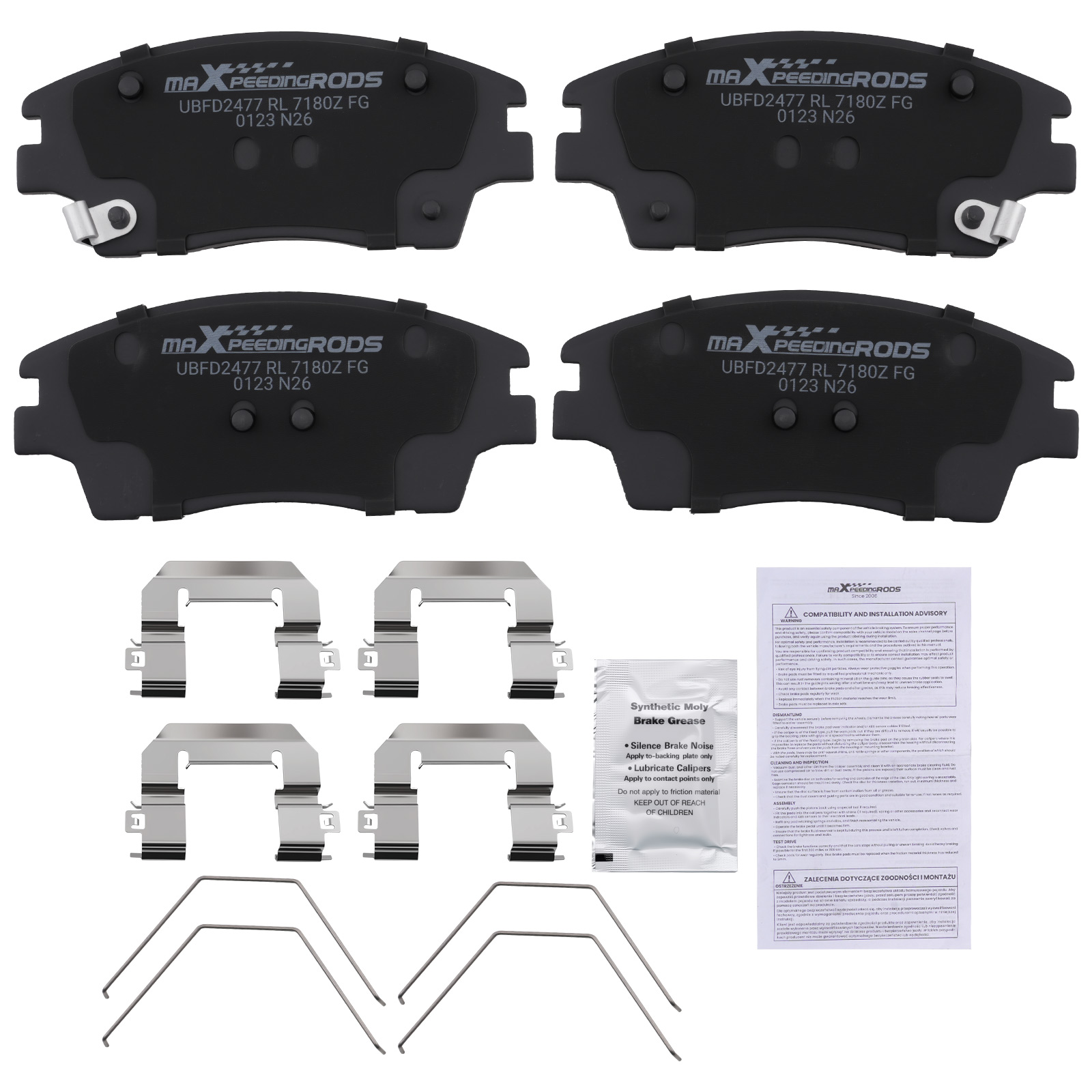 Front Left&Right Brake Pads Set For Kia Sportage 2017-22/Hyundai Elantra 2017-20