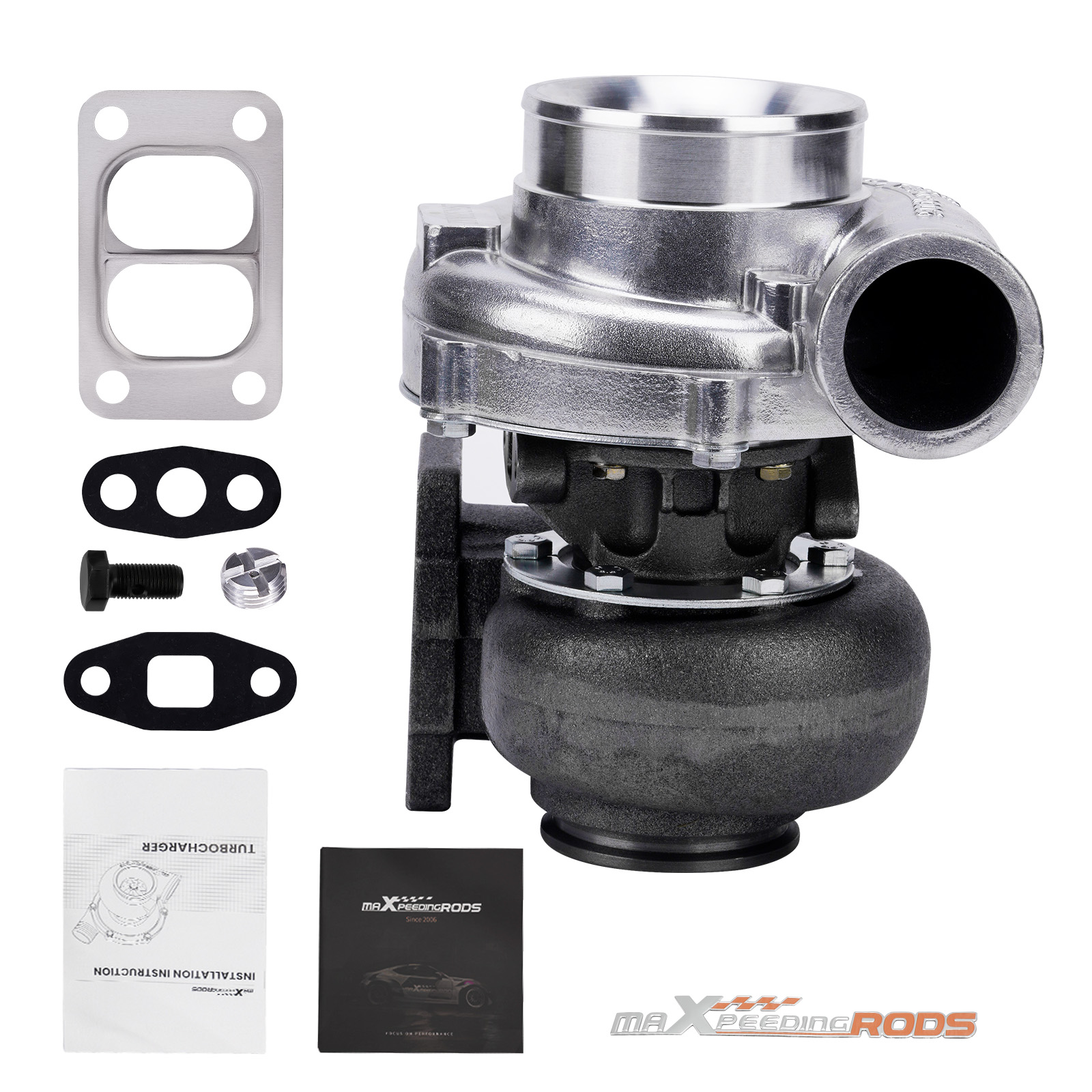 T70 Turbo T3 Flange .82 .70 A/R Oil Cooled Universal Turbocharger 600HP V-Band