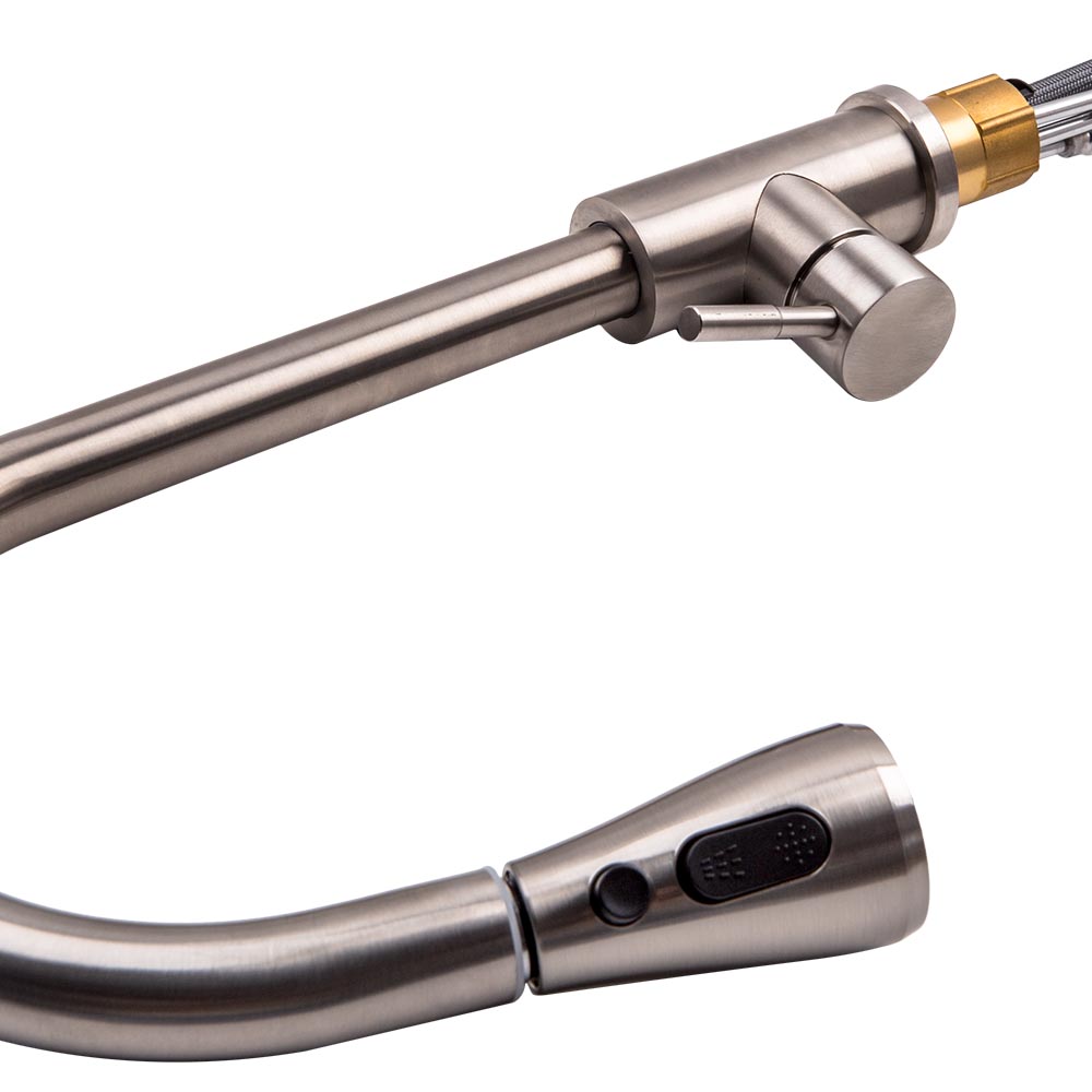 Wasserhahn Küchenspüle 3-Wege-Mischbatterie Ausziehspray 360 ° drehbar