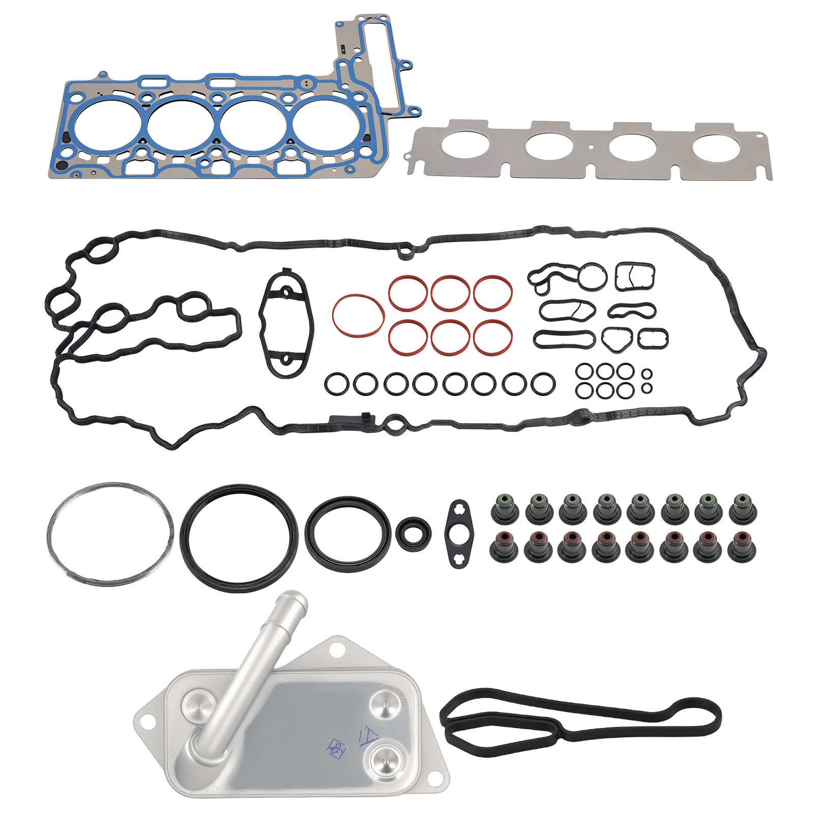 Front Mount Oil Cooler & Engine Gaskets for BMW B46 B48 2.0L Turbo