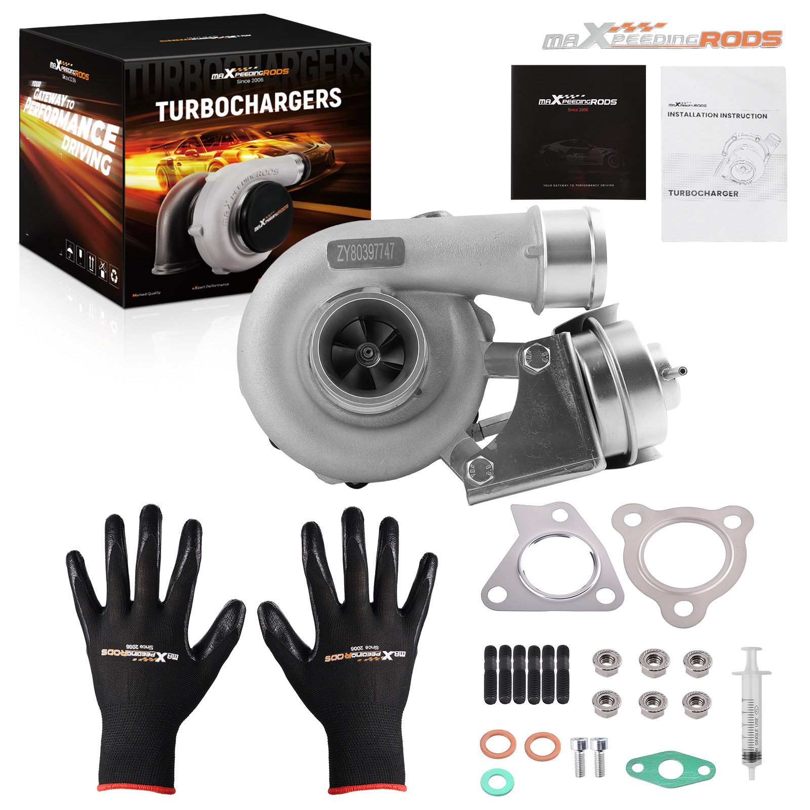 Turbocharger with gasket for Hyundai Santa Fe 2.2 CRDi 150HP D4EB 49135-07100