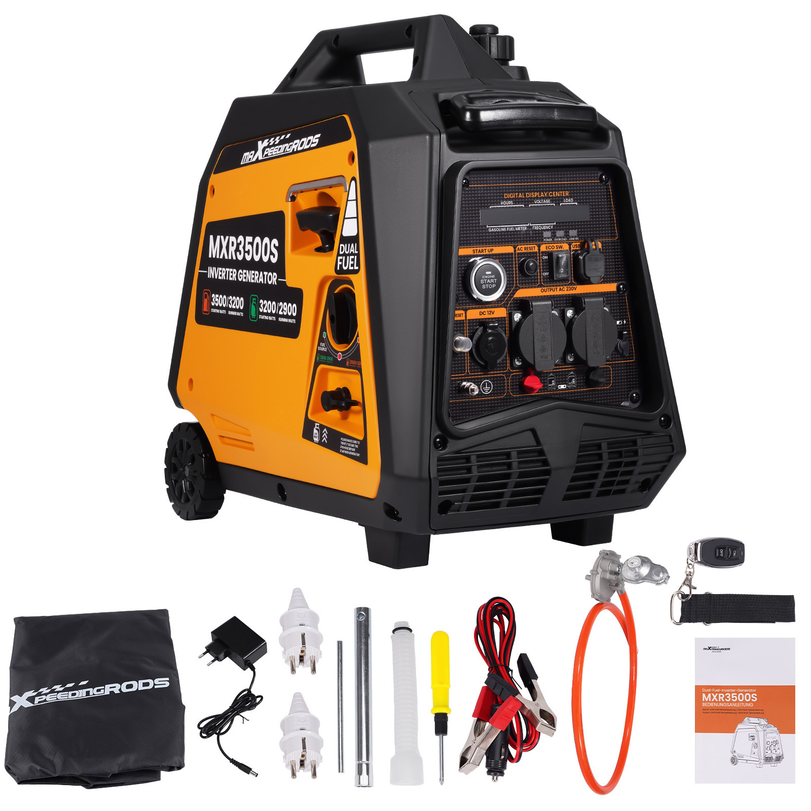 Inverter Stromerzeuger Dual Fuel Stromaggregat 3500W Benzin& LPG Generator
