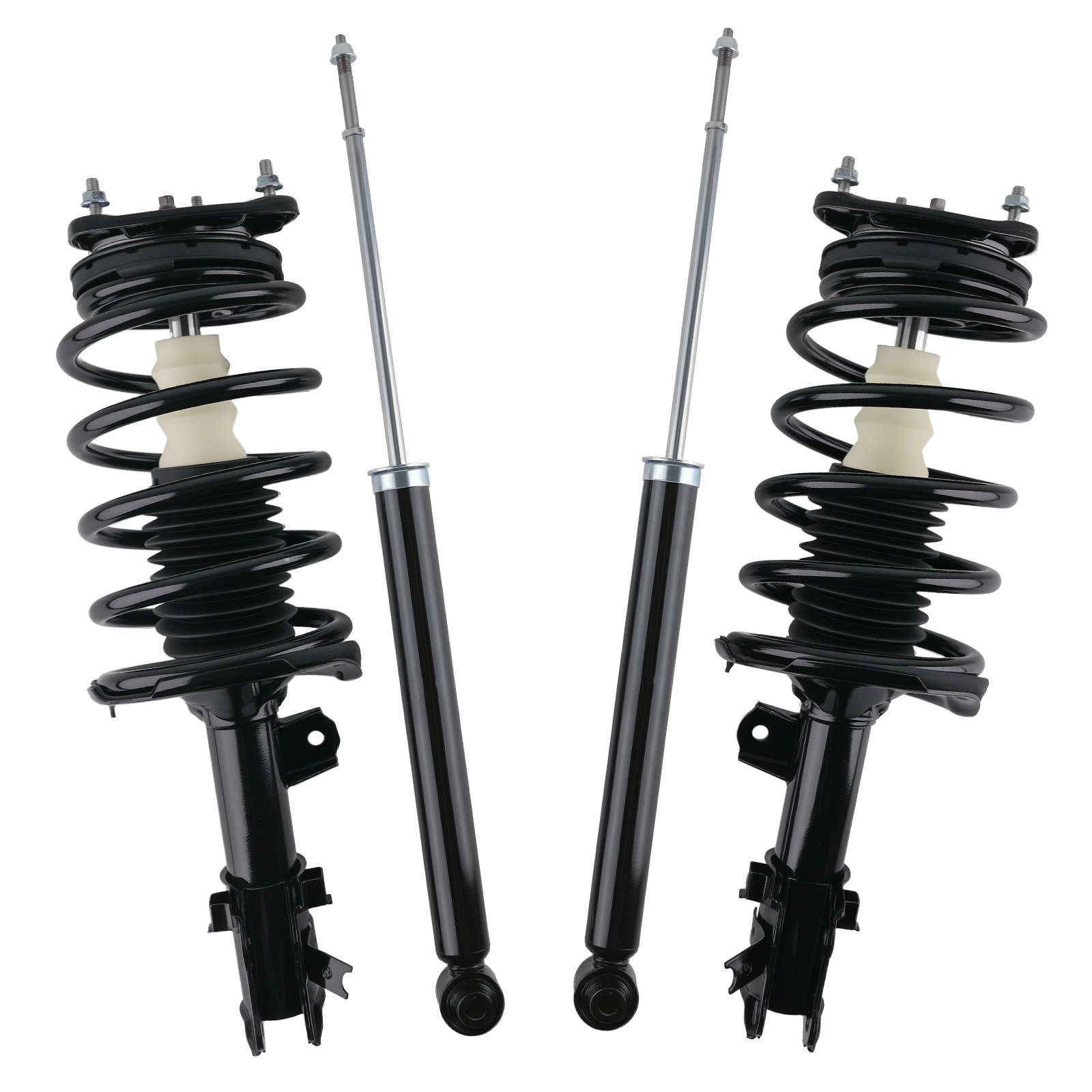 4pcs Front Rear Struts w/Coil Spring For Kia Rio Hyundai Accent 2006-2011
