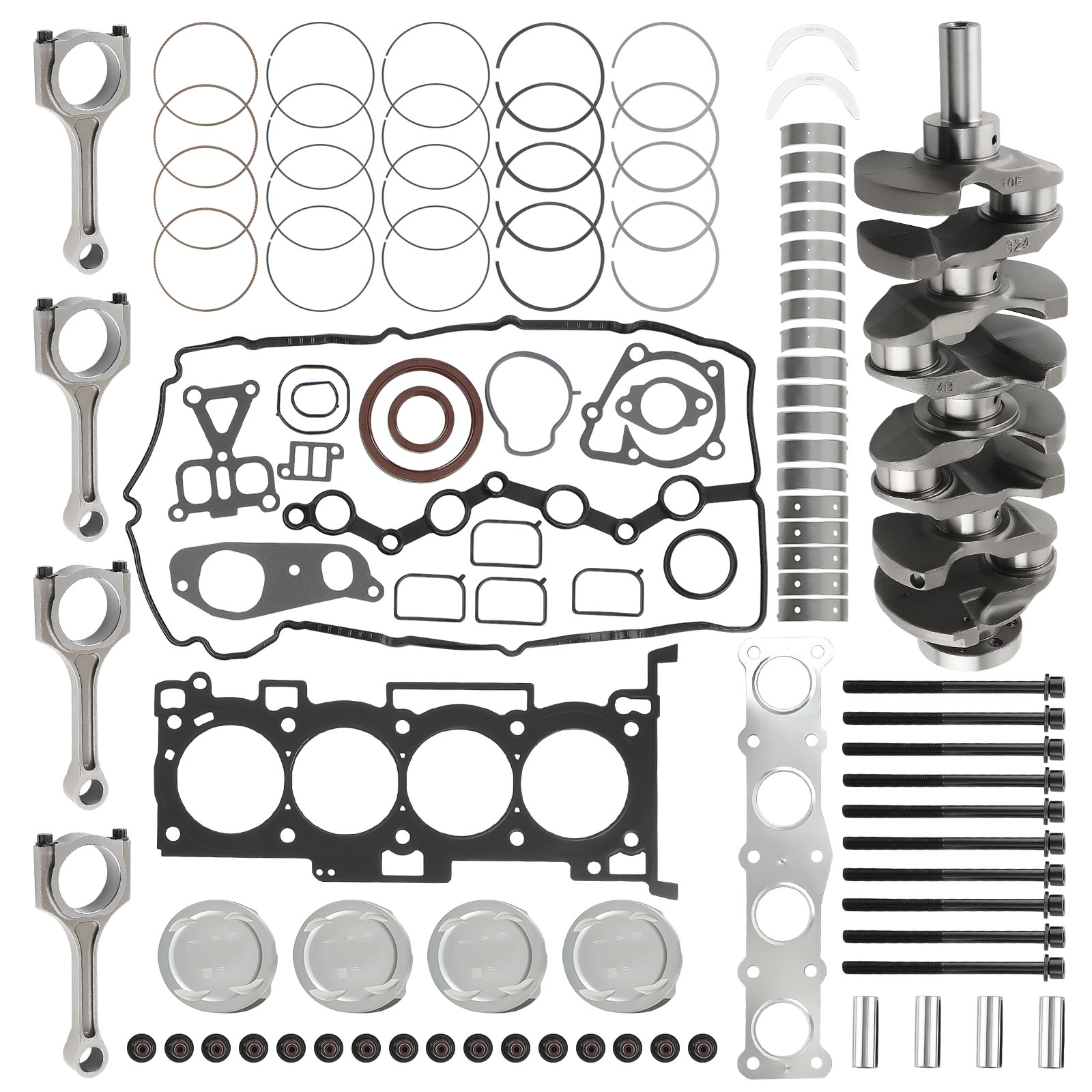 2.4L G4KE Engine Rebuild Overhaul Kit Crankshaft & Con Rods For Hyundai Kia 2.4