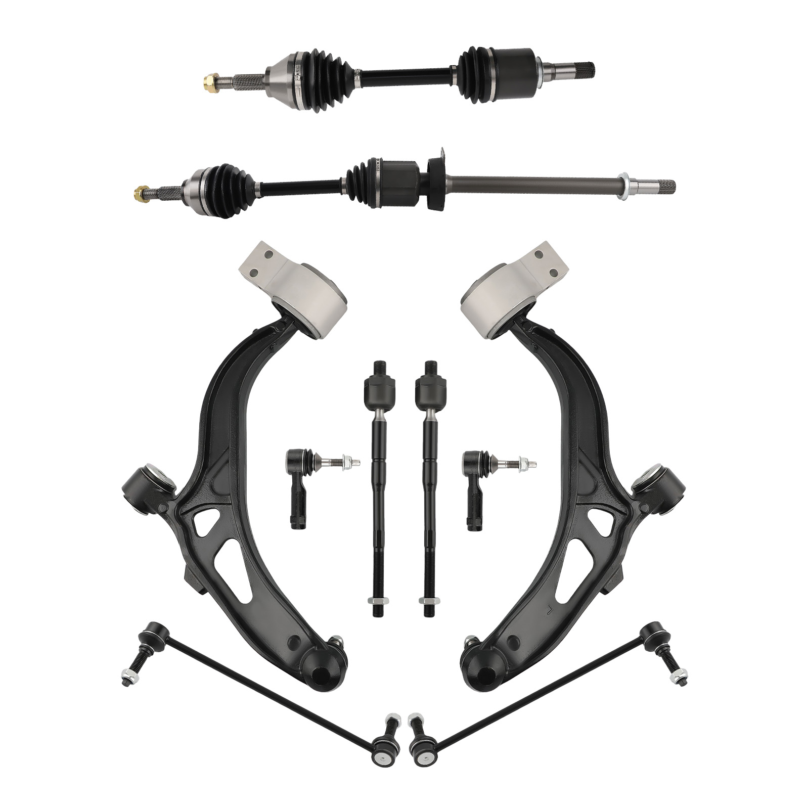 Front Lower Control Arms + CV Axle Shafts & Sway Bar for 2011-2014 Ford Explorer