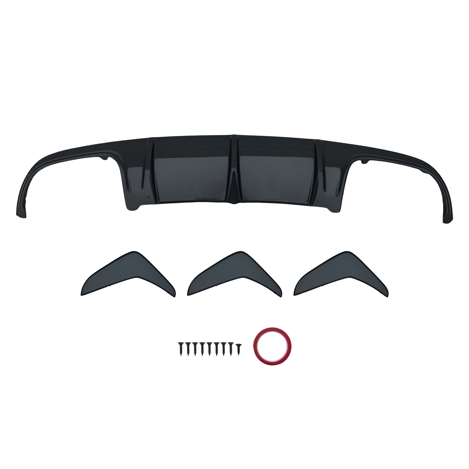 Carbon Fiber Big Shark Fin Bumper Diffuser for Mercedes Benz W204 C63 AMG 08-11