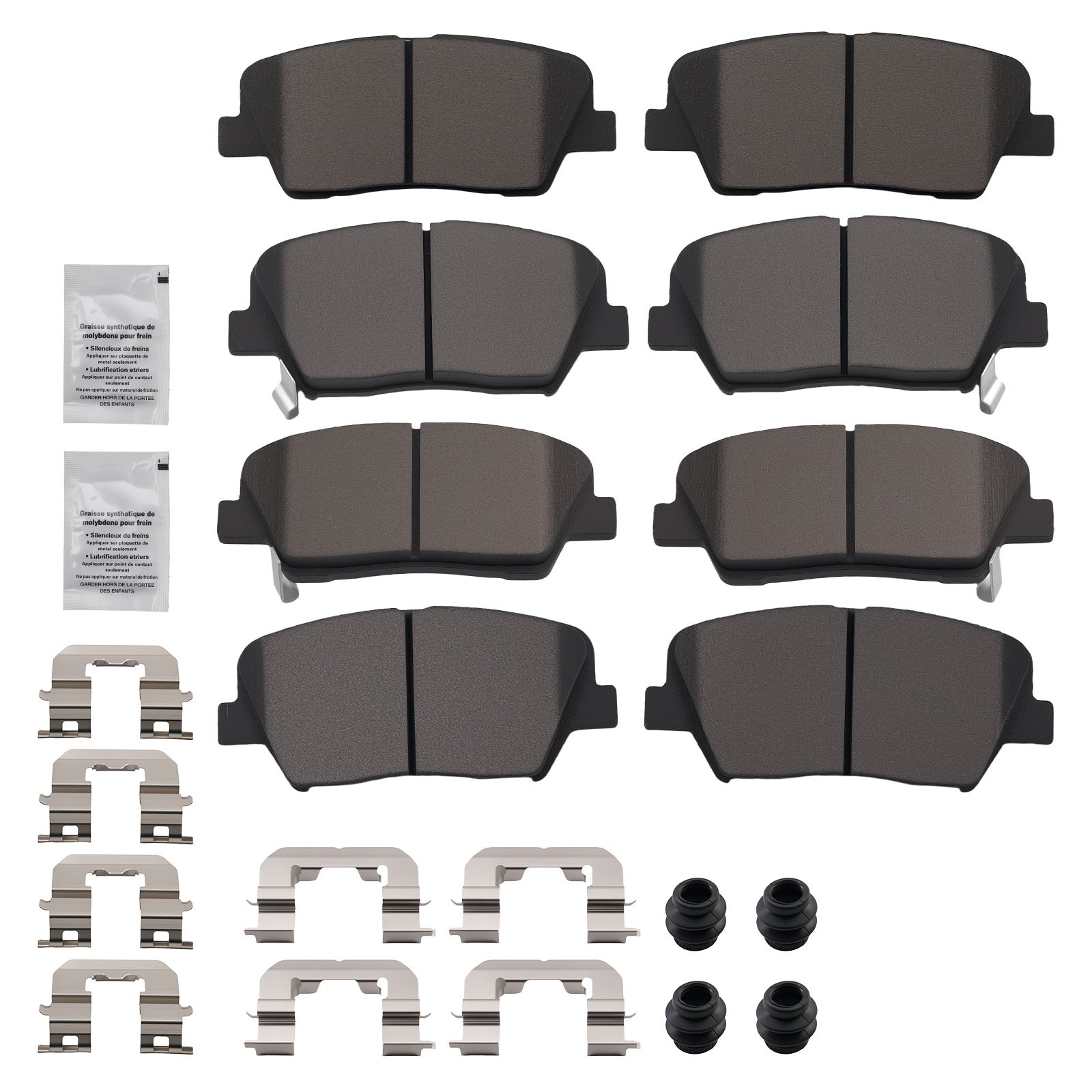 Front Rear Left&Right Brake Pads Kit for Hyundai Santa Fe 2010-2012 P1432 P1284