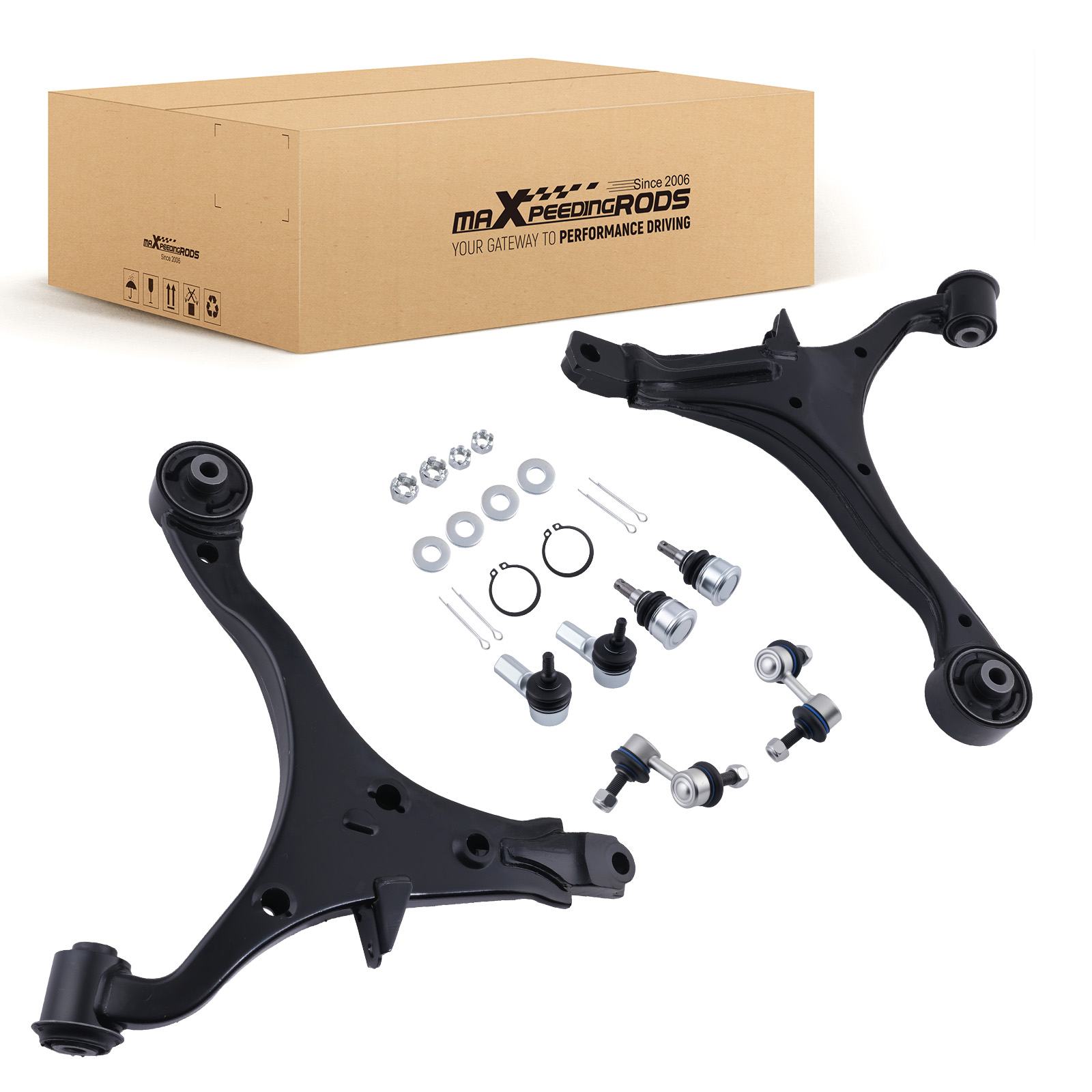 8x Front Lower Control Arms Sway Bar Kit for 2002 2003 2004 2005 2006 Honda CR-V