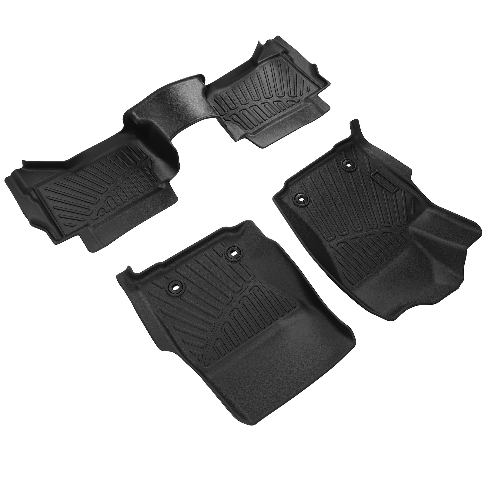 1st & 2nd Row Floor Liner Fit For Toyota Tacoma Double Cab 2024 2025 Rubber TPE