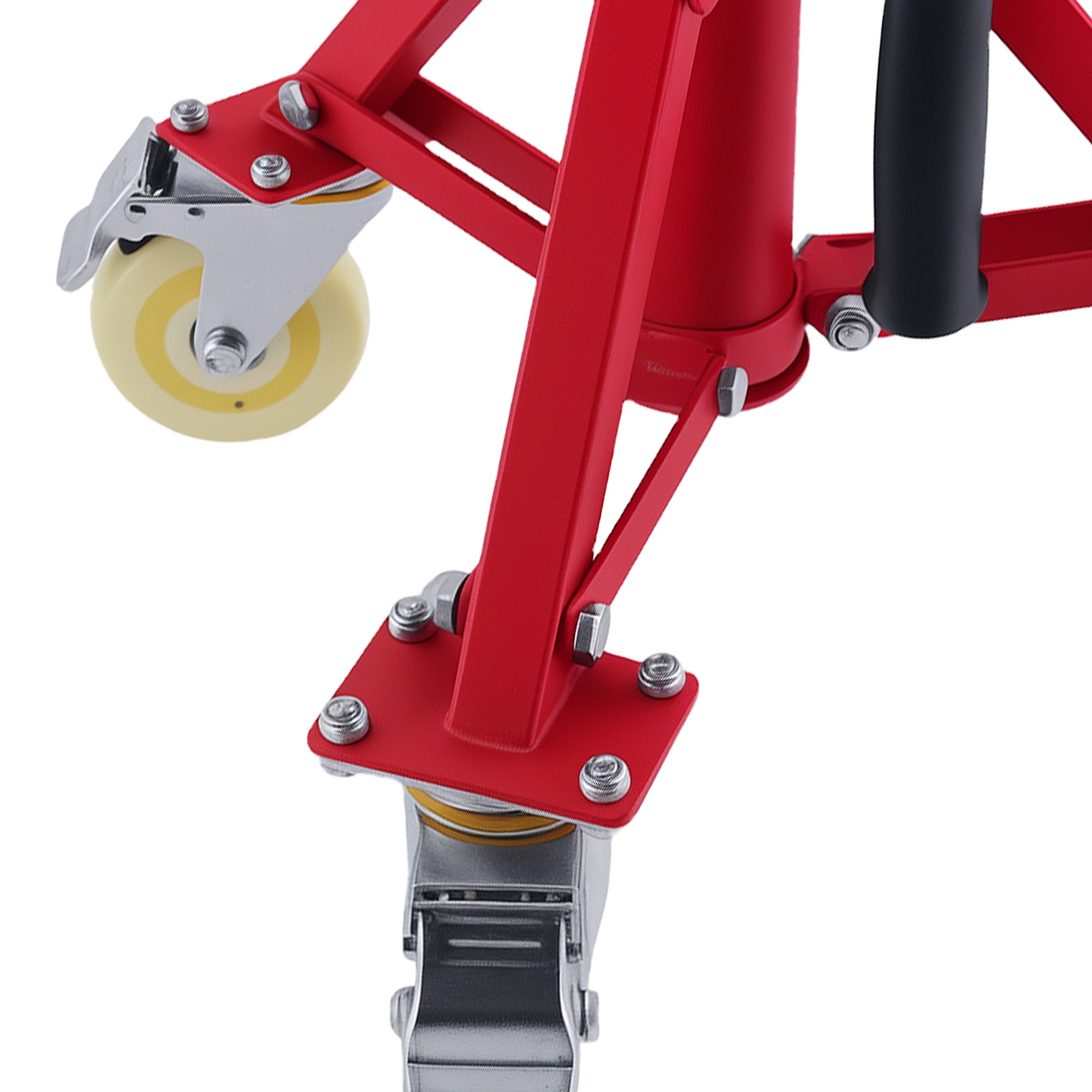 Steel V-Head Adjustable Pipe Stand 20-37 inch 882 lbs Capacity Casters
