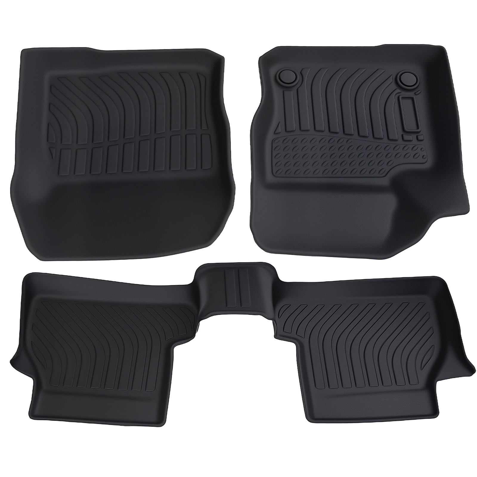 All-Weather TPE Carpet Floor Mats for Ford Focus 2012-2018 Black Anti-Slip